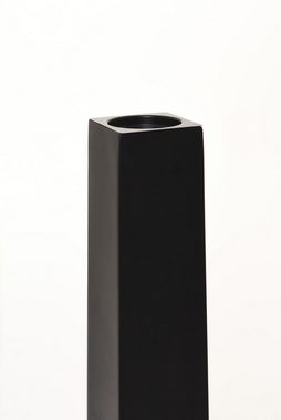 VIVANNO Bodenvase Bodenvase Standvase Fiberglas Schwarz Matt OBELISK - 11x11x120 cm