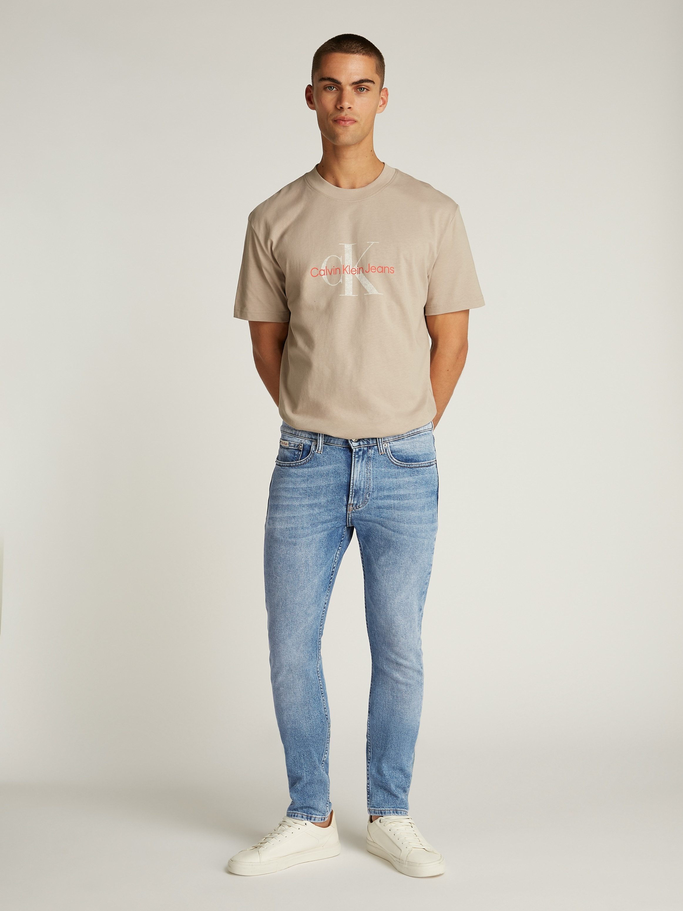 Calvin Klein Jeans Slim-fit-Jeans SLIM TAPER Coinpocket, Logostickerei