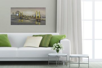 KUNSTLOFT Gemälde Urban Life 100x50 cm, Leinwandbild 100% HANDGEMALT Wandbild Wohnzimmer