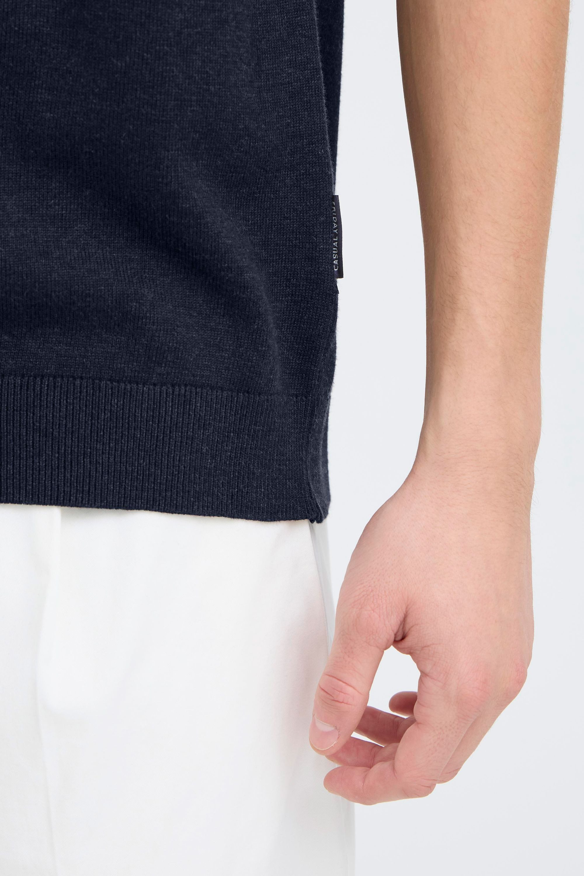 Casual Friday Kurzarmhemd CFBells Basic Strick Polohemd