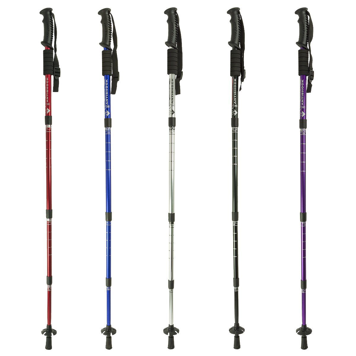 MidGard Nordic-Walking-Stöcke Gehstock Stock Teleskop verstellbar Antischock Dämpfung Wanderstock (1 St), höhenverstellbar, mit Antischock Dämpfung