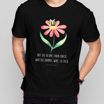 Mr. & Mrs. Panda T-Shirt Hummel Blume - Schwarz - Geschenk, Hummeln, T-Shirt mit Spruch, Nacht (1-tlg)