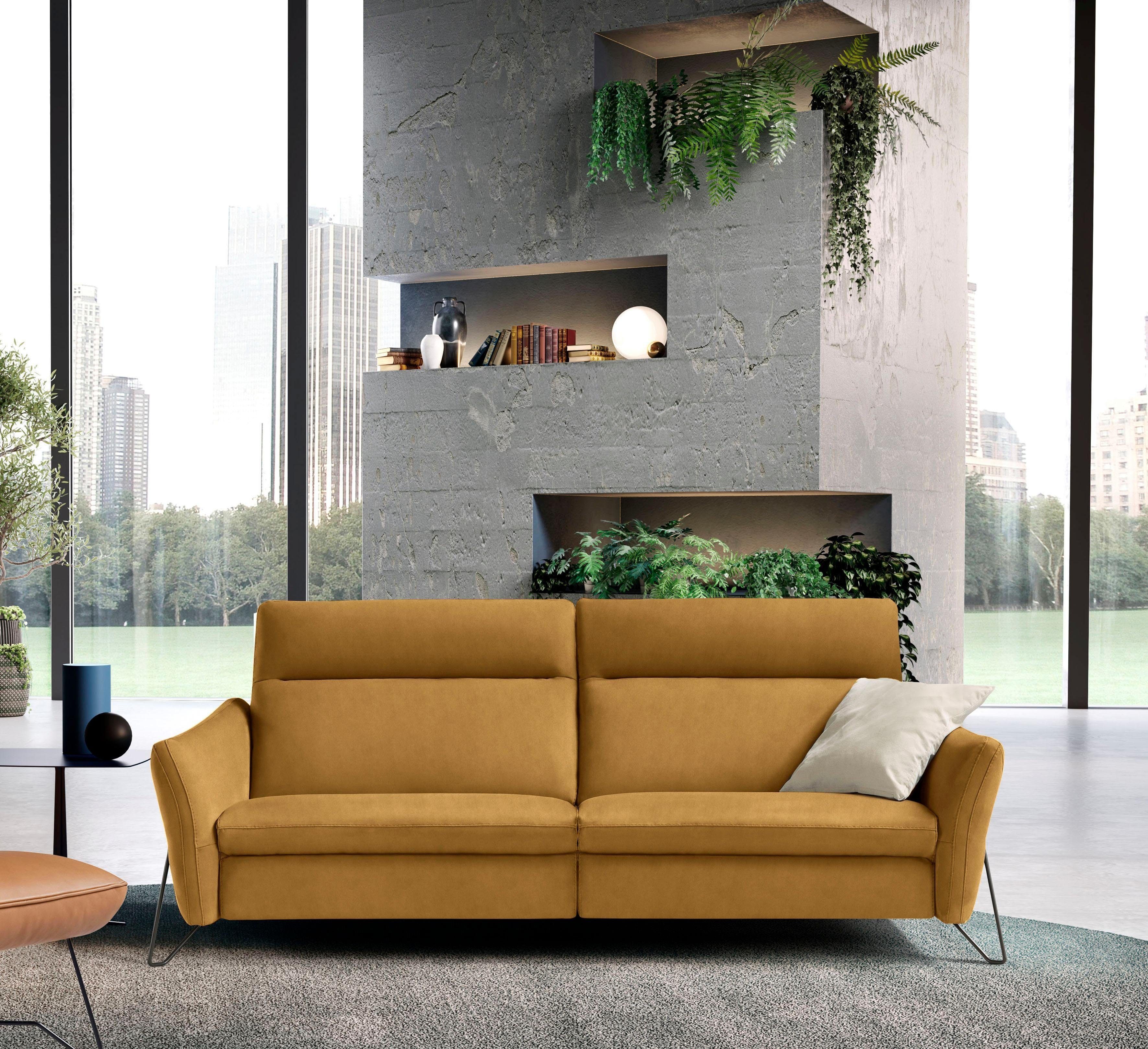 Egoitaliano 2-Sitzer Gaia, modern, elegant und super komfortabel mit hoher Rückenlehne, erstklassiger Sitzkomfort, Inkl. 2 Relaxfunktionen, mit Designfuß