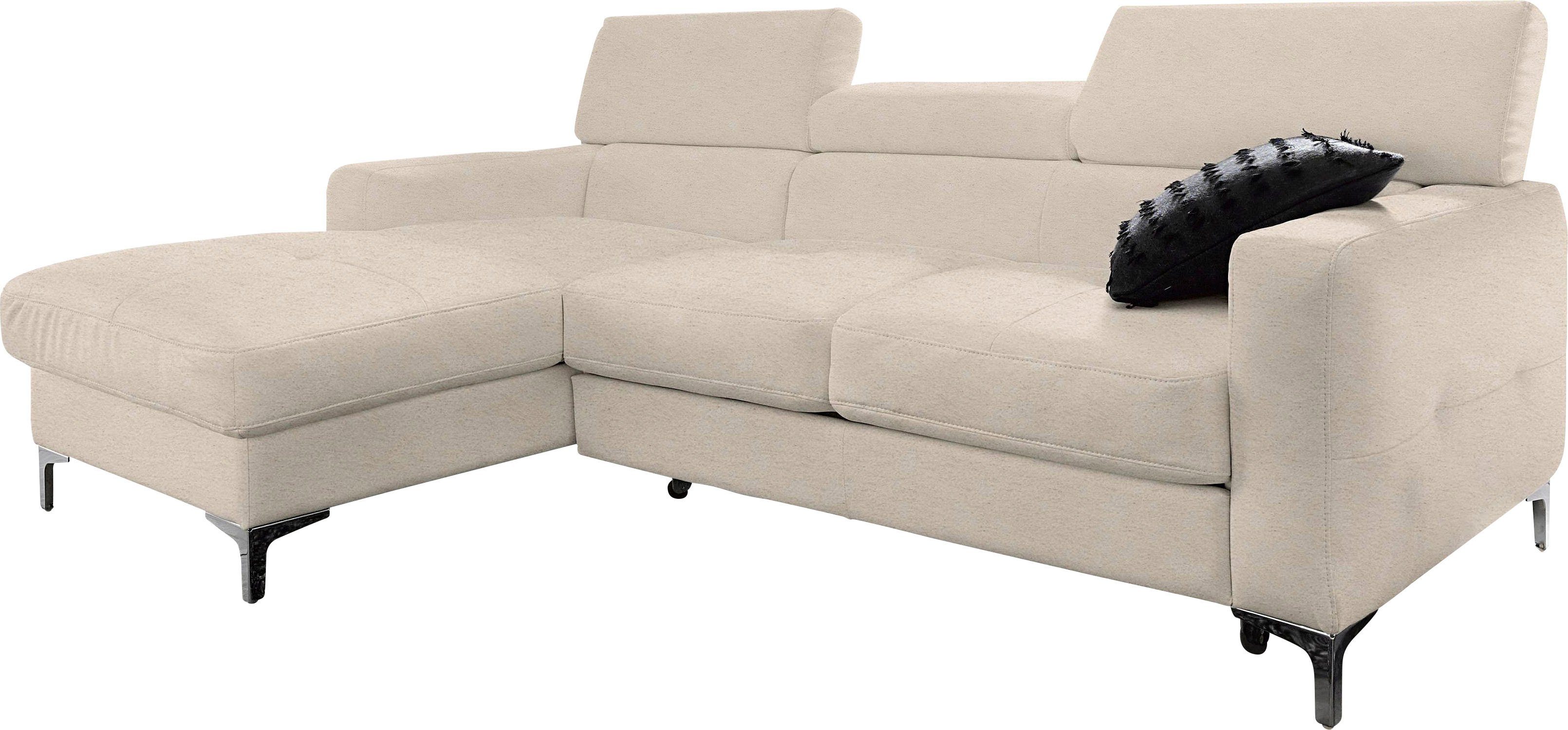 COTTA Ecksofa "Sammy L-Form", mit Kopfteilverstellung, wahlweise mit Bettfu günstig online kaufen