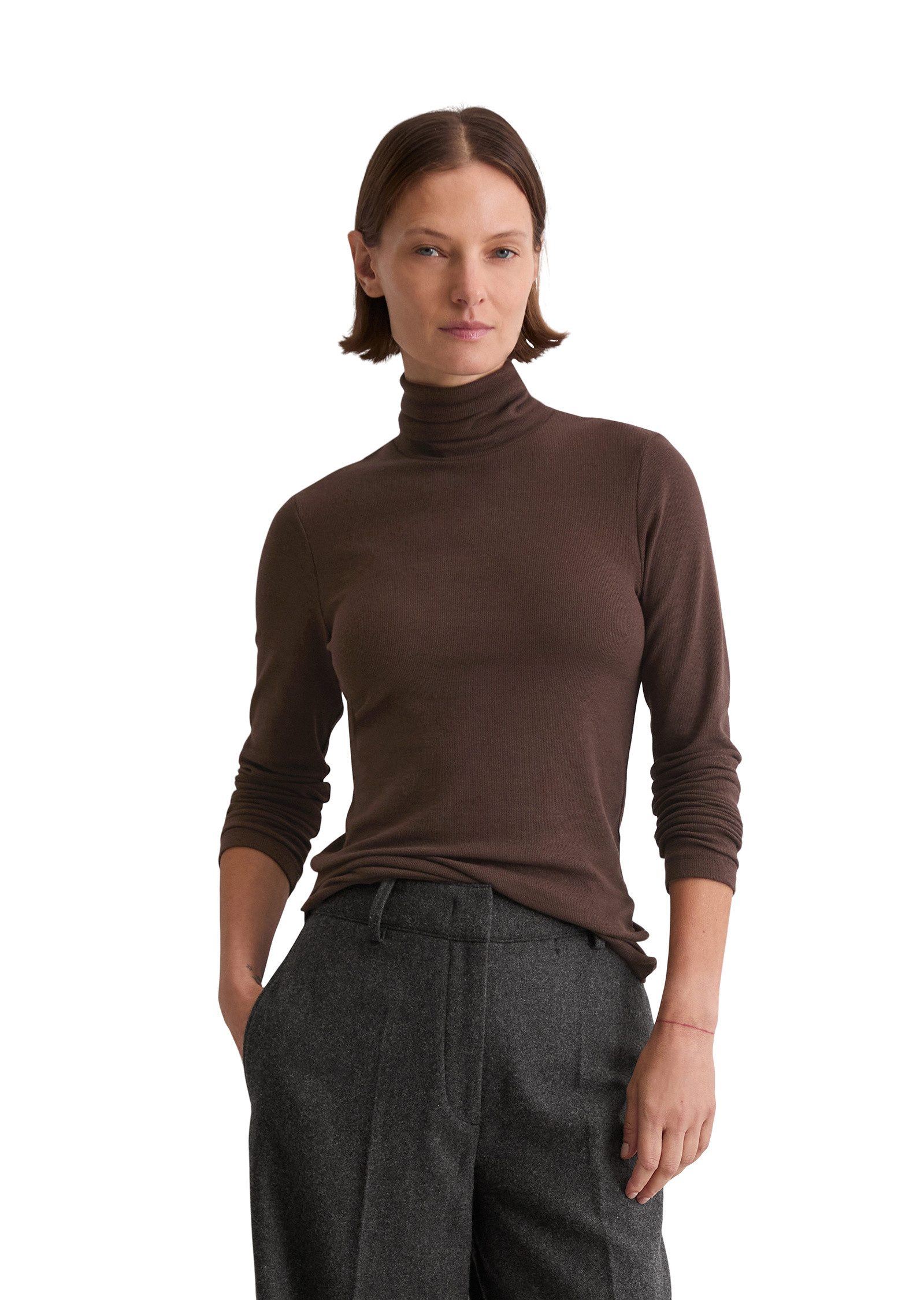 Marc O'Polo Langarmshirt aus soft geripptem günstig online kaufen