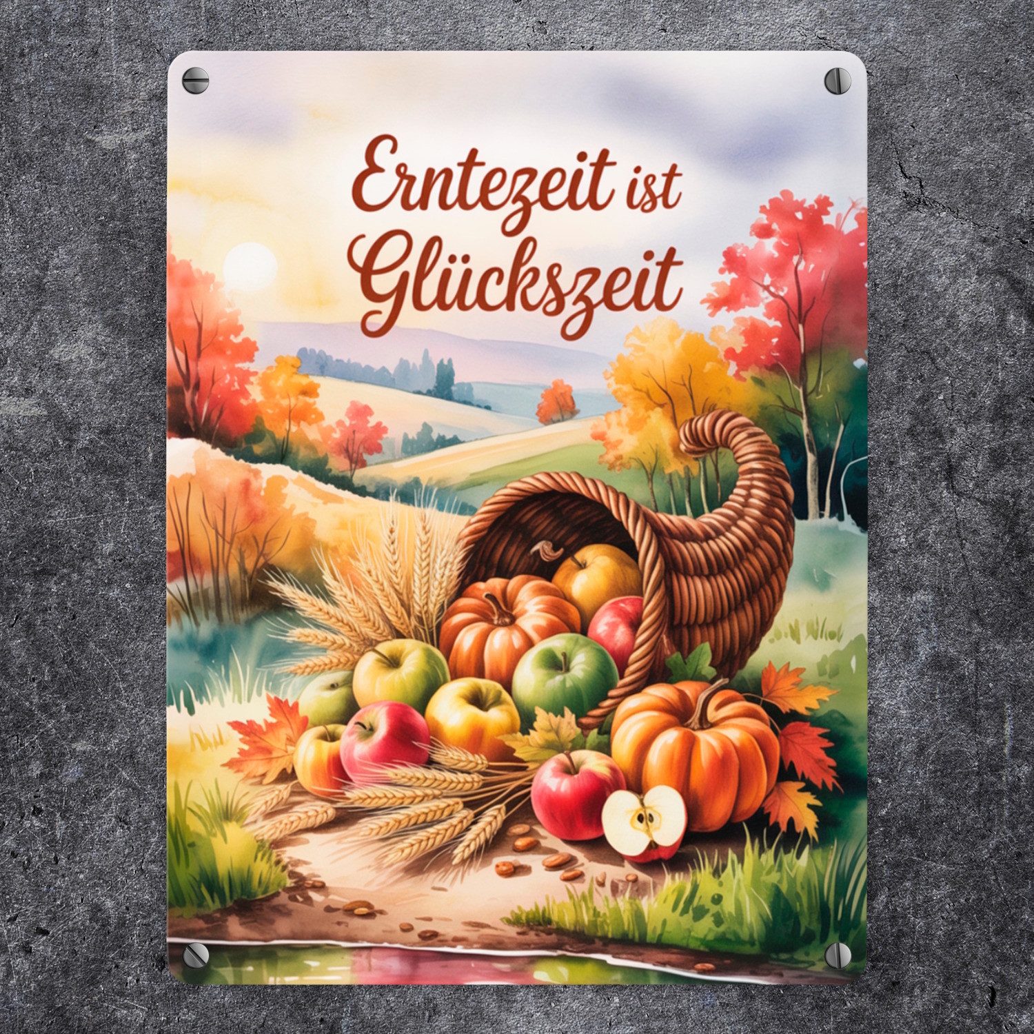 speecheese Metallschild Herbstzauber liegt in der Luft Souvenir Metallschild 15x20 cm Herbst