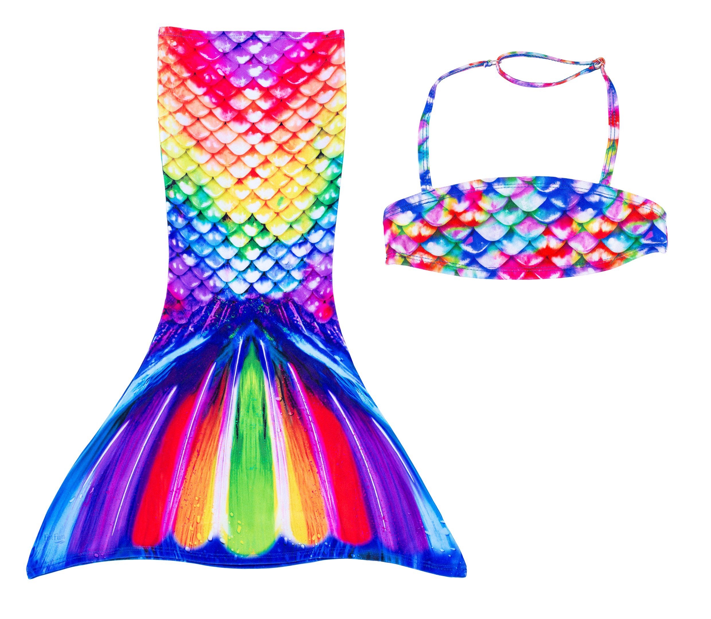 Balconette-Bikini Meerjungfrau Bikini Oberteil mit Rock Rainbow Reef