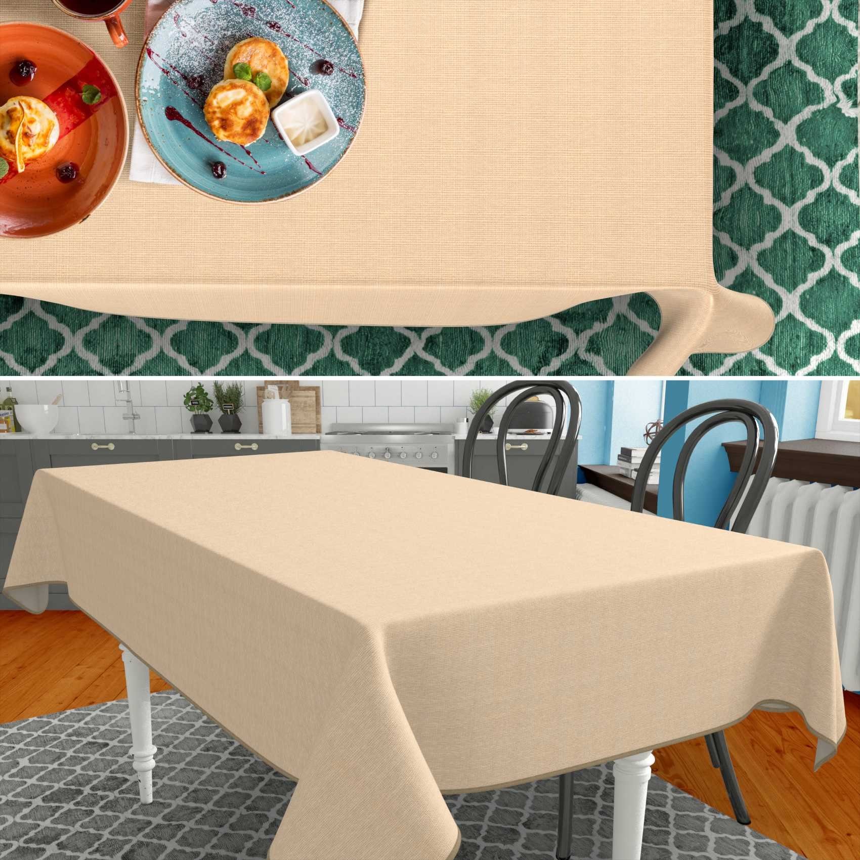 ANRO Tischdecke aus Stoff UNI Farben wasserabweisend Tischtuch Tischwäsche günstig online kaufen