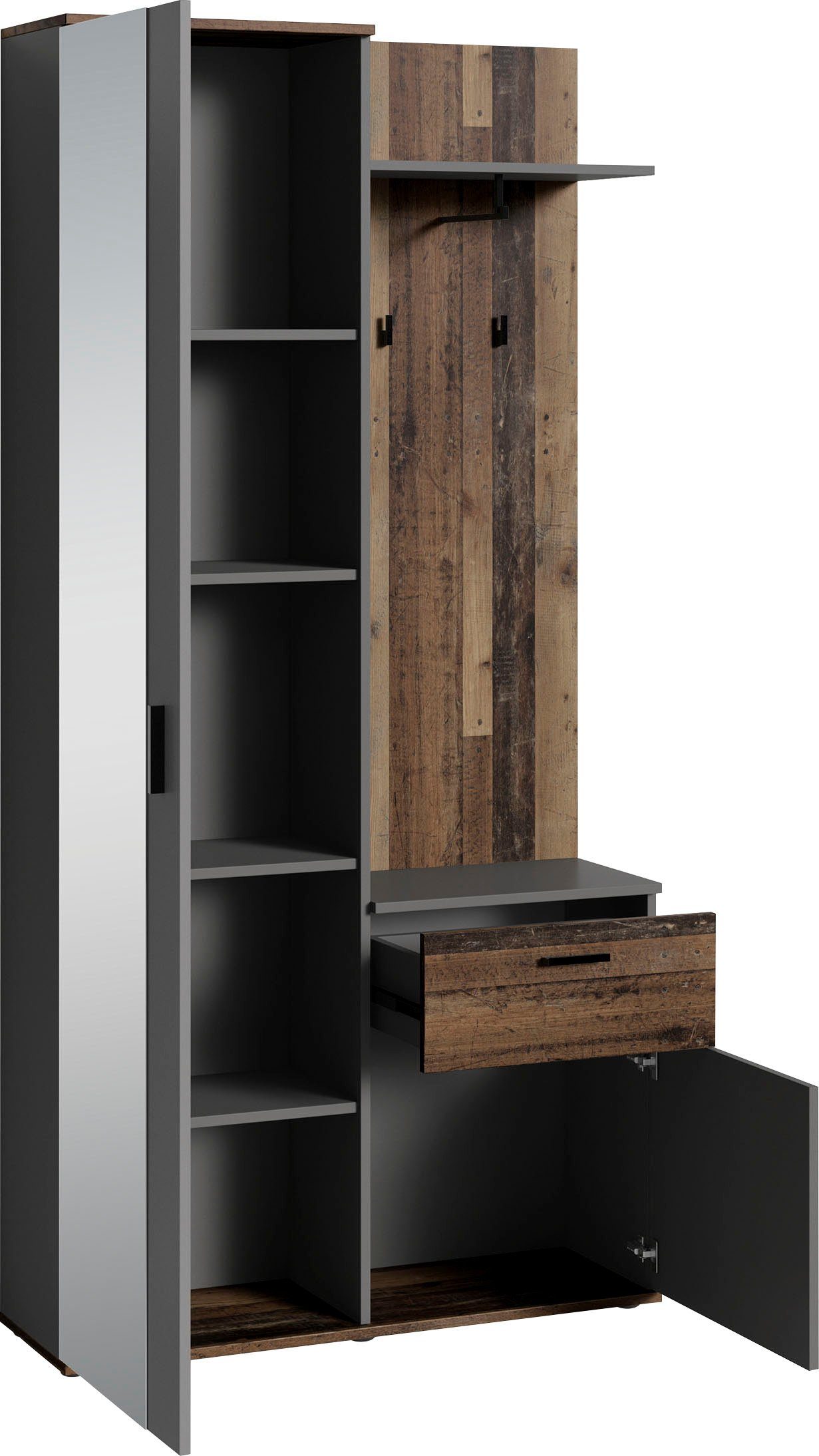 byLIVING Kompaktgarderobe Jakob mit großem Spiegel und Ablage, Breite 97 cm – Bild 5 von 5