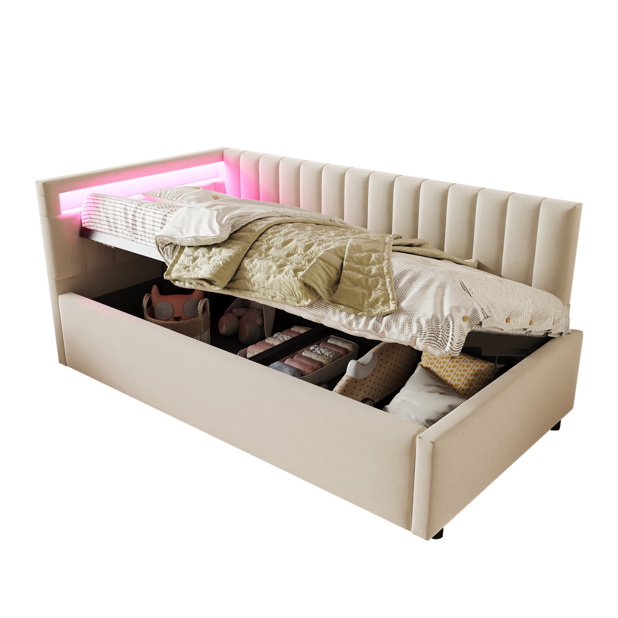 OKWISH Polsterbett Schlafsofa Stauraumbett Daybett, Kinderbett günstig online kaufen