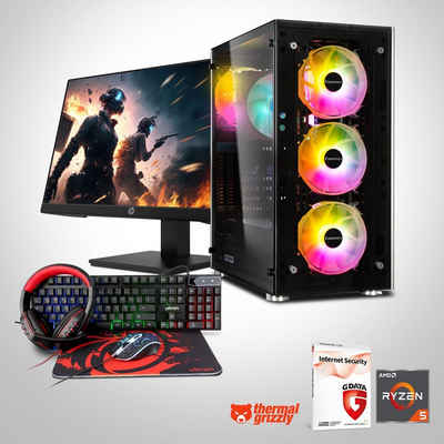 Memory PC Gaming-PC-Komplettsystem (23,80", AMD Ryzen 5 5600G, RTX 3060, 16 GB RAM, 1000 GB SSD)