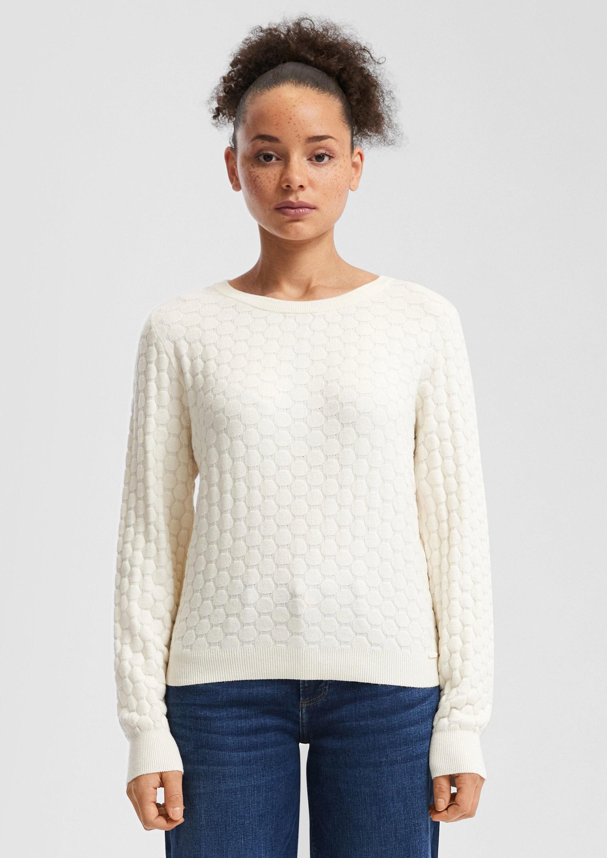 QS Longpullover Strickpullover Strukturierter Pullover günstig online kaufen