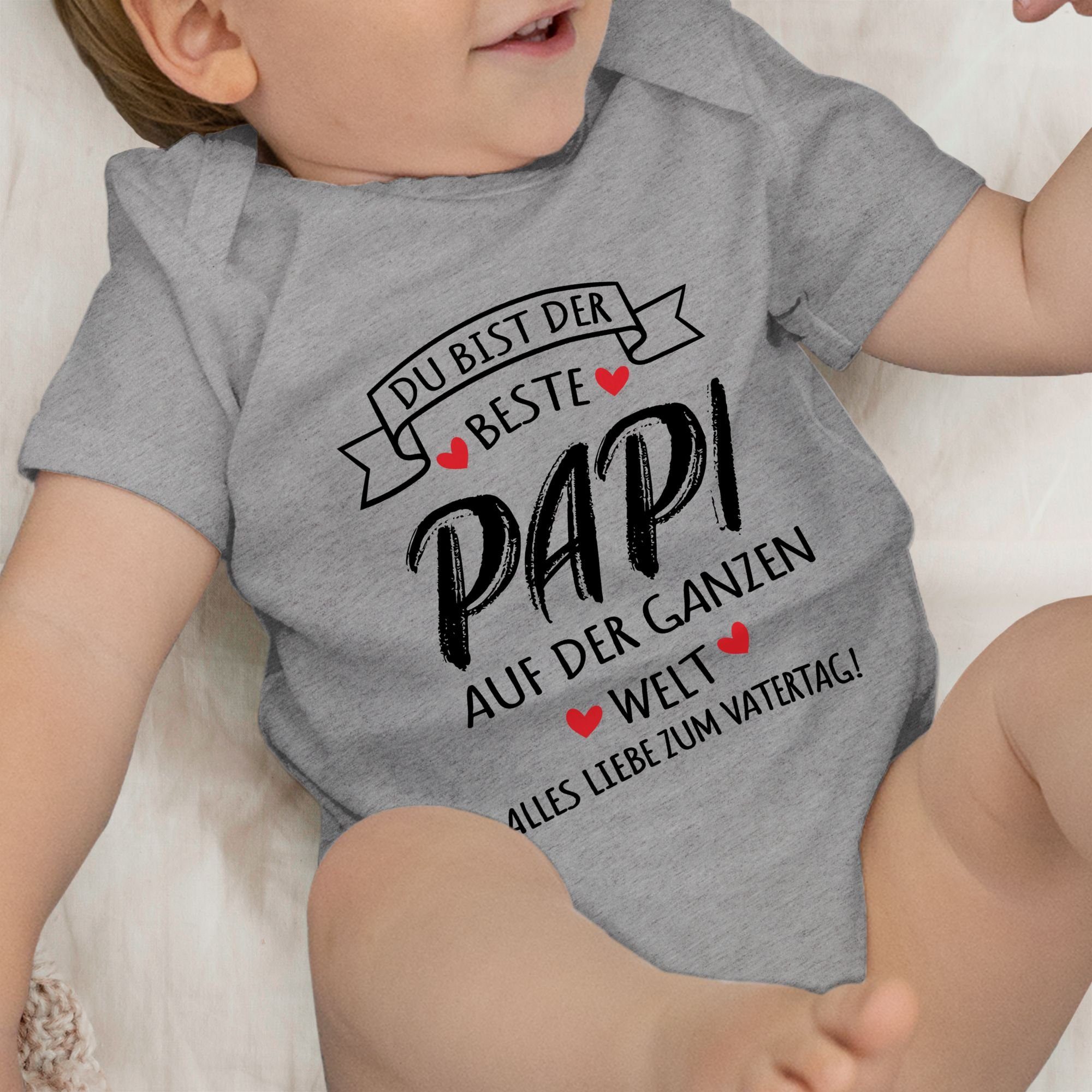 meliert Grau zum Baby Alles Vatertag der Beste - liebe Geschenk Vatertag Shirtbody I Papa 3 Shirtracer Welt