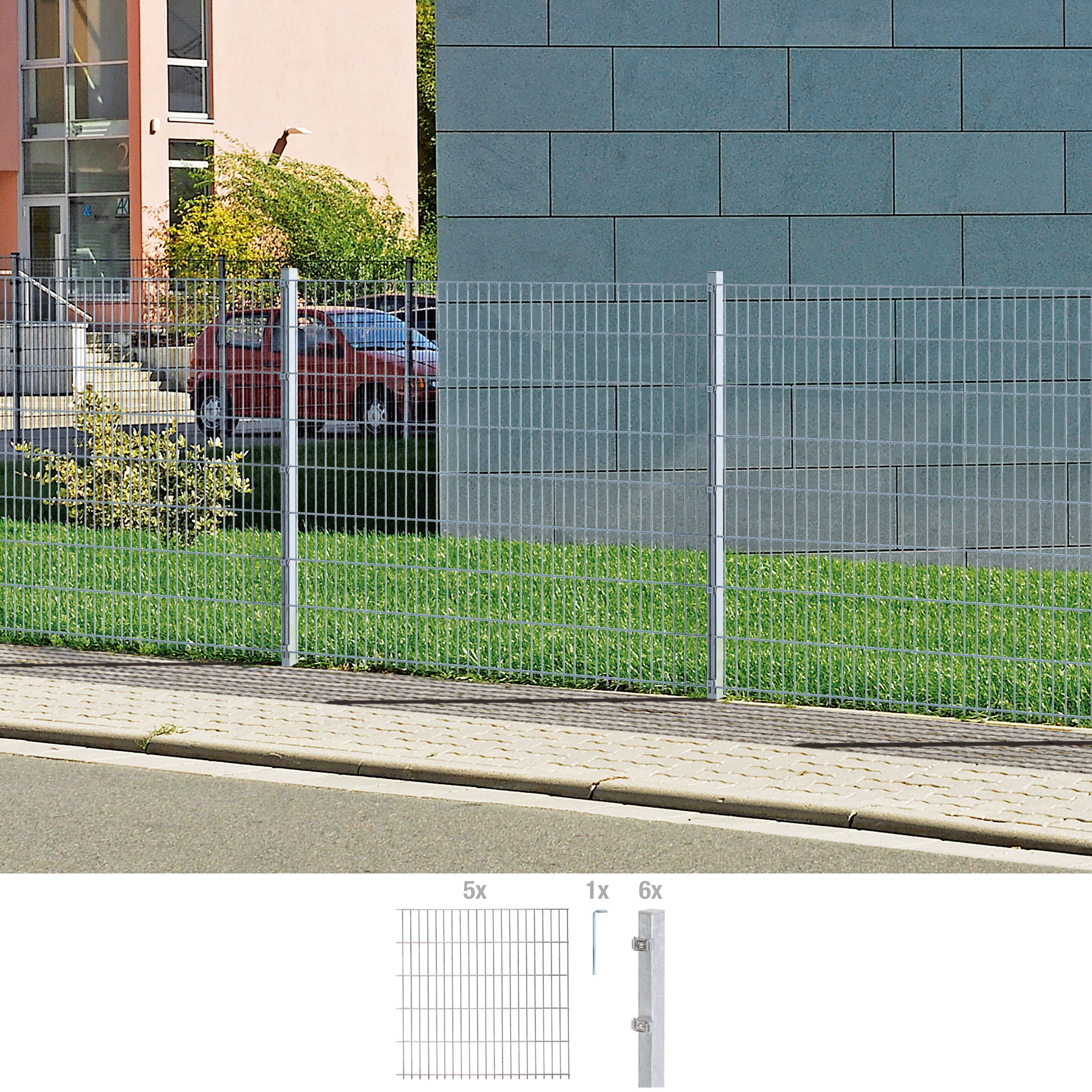 GAH Alberts Doppelstabmattenzaun, (Set), 140 cm hoch, 5 Matten für 10 m