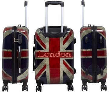 Warenhandel König Hartschalen-Trolley Union Jack, 4 Rollen, mit Motiv, Dehnfalte zur Vergrößerung des Packvolumens (Gr. L und XL)