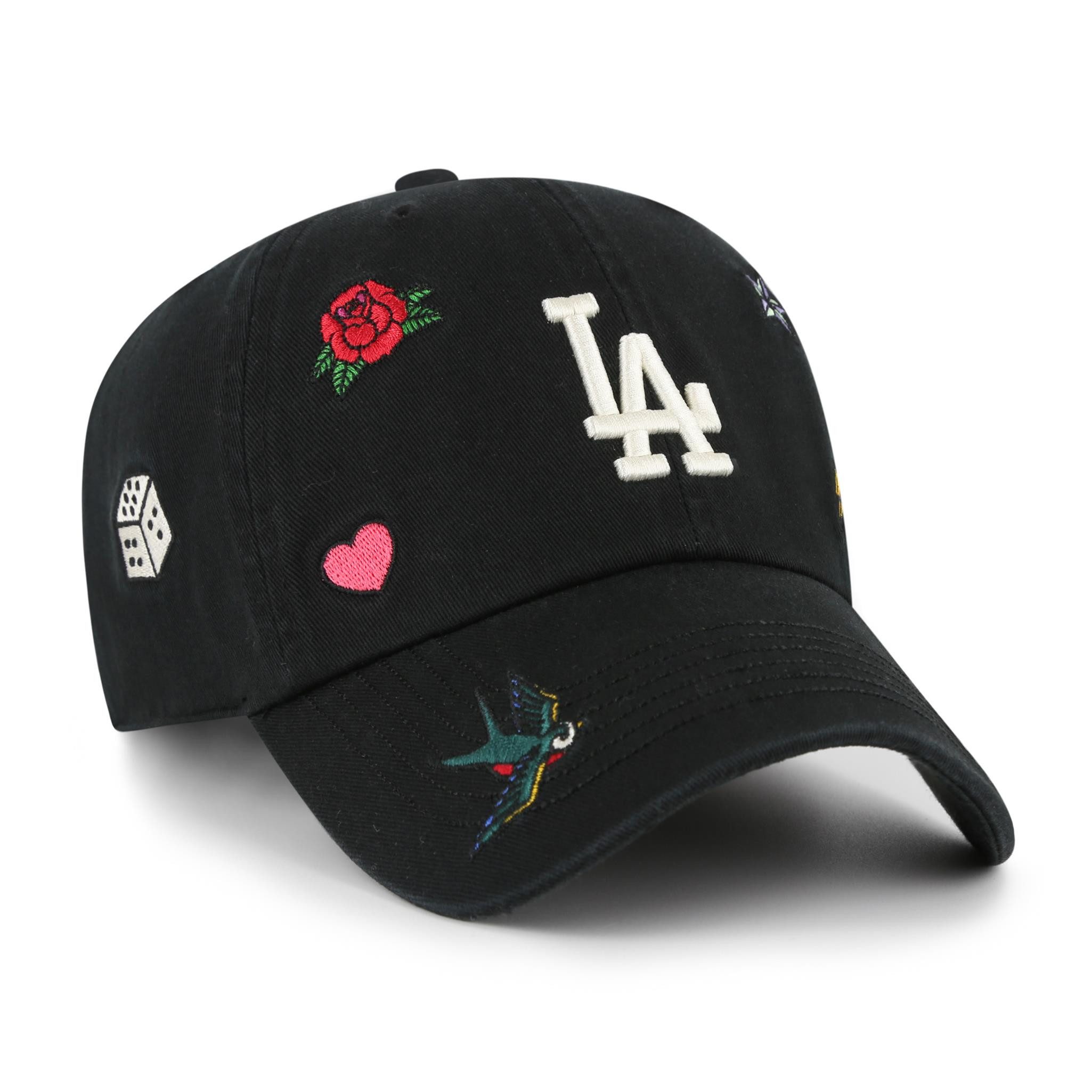 '47 Brand Baseball Cap '47 Brand Cap Multi Scatter CLEAN UP Los Angeles Dodgers Black (Basecap, Basecap, Clean Up Cap) Used-Look (Garment Wash) – Bild 2 von 3