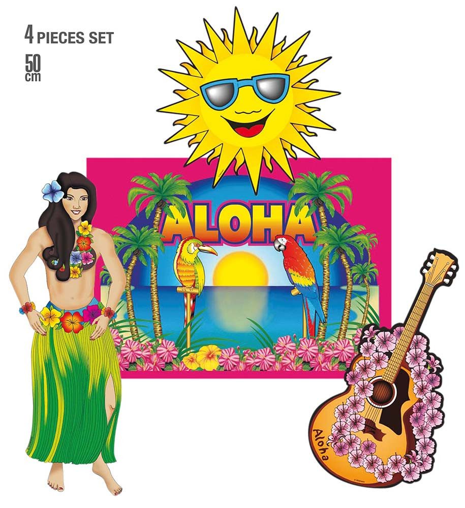 Widmann S.r.l. Kostüm Hawaii Deko 4 Motive