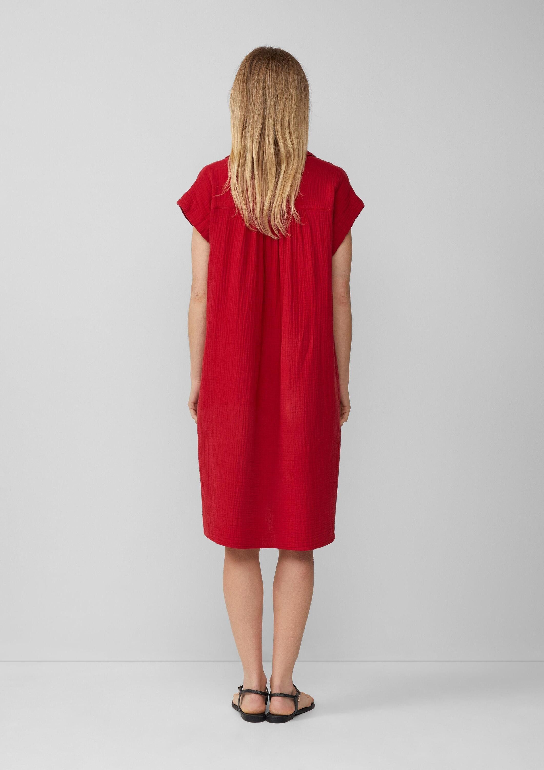 s.Oliver Midikleid Kleid Lässiges Kleid aus Musselin mit Eingrifftaschen