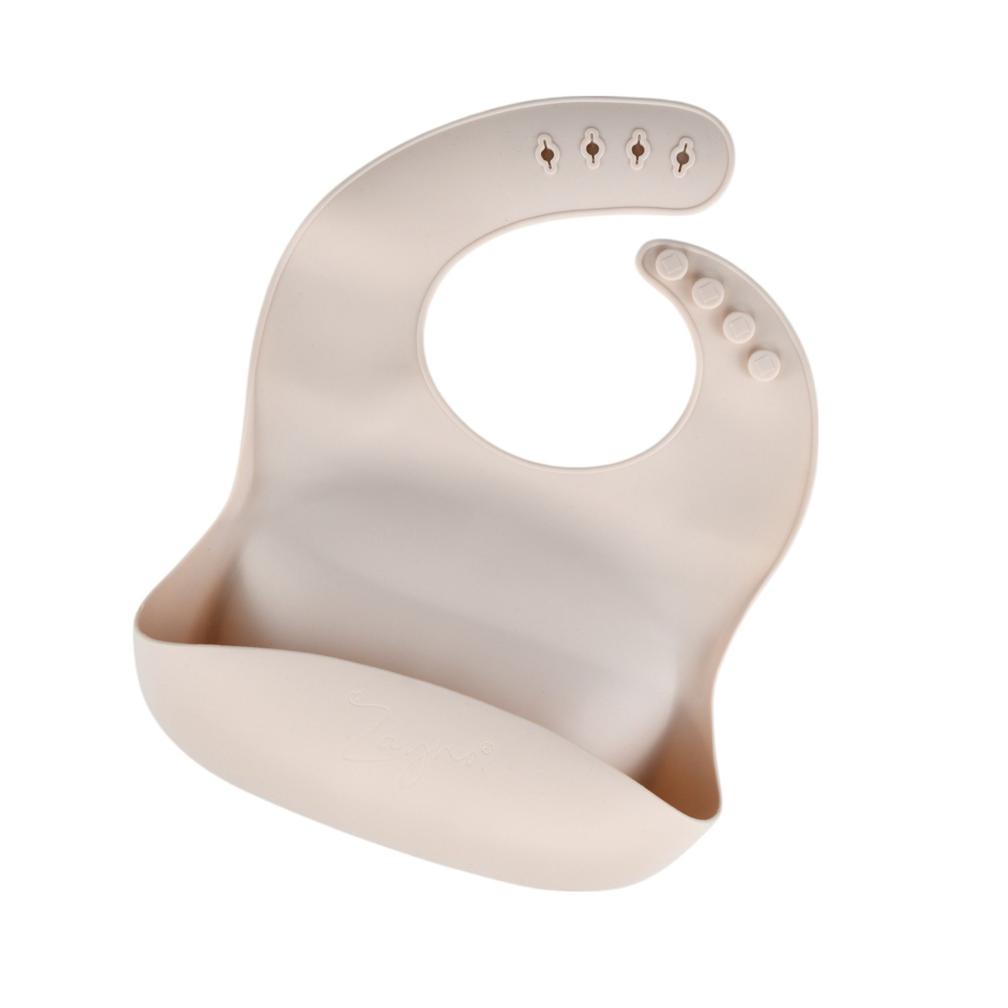 Zayno Lätzchen Silikon-Lätzchen "Tischlein Deck Dich" in Muschelbeige, (Packung, 1-St., Bequeme Passform), BPA-frei und LFGB-konform
