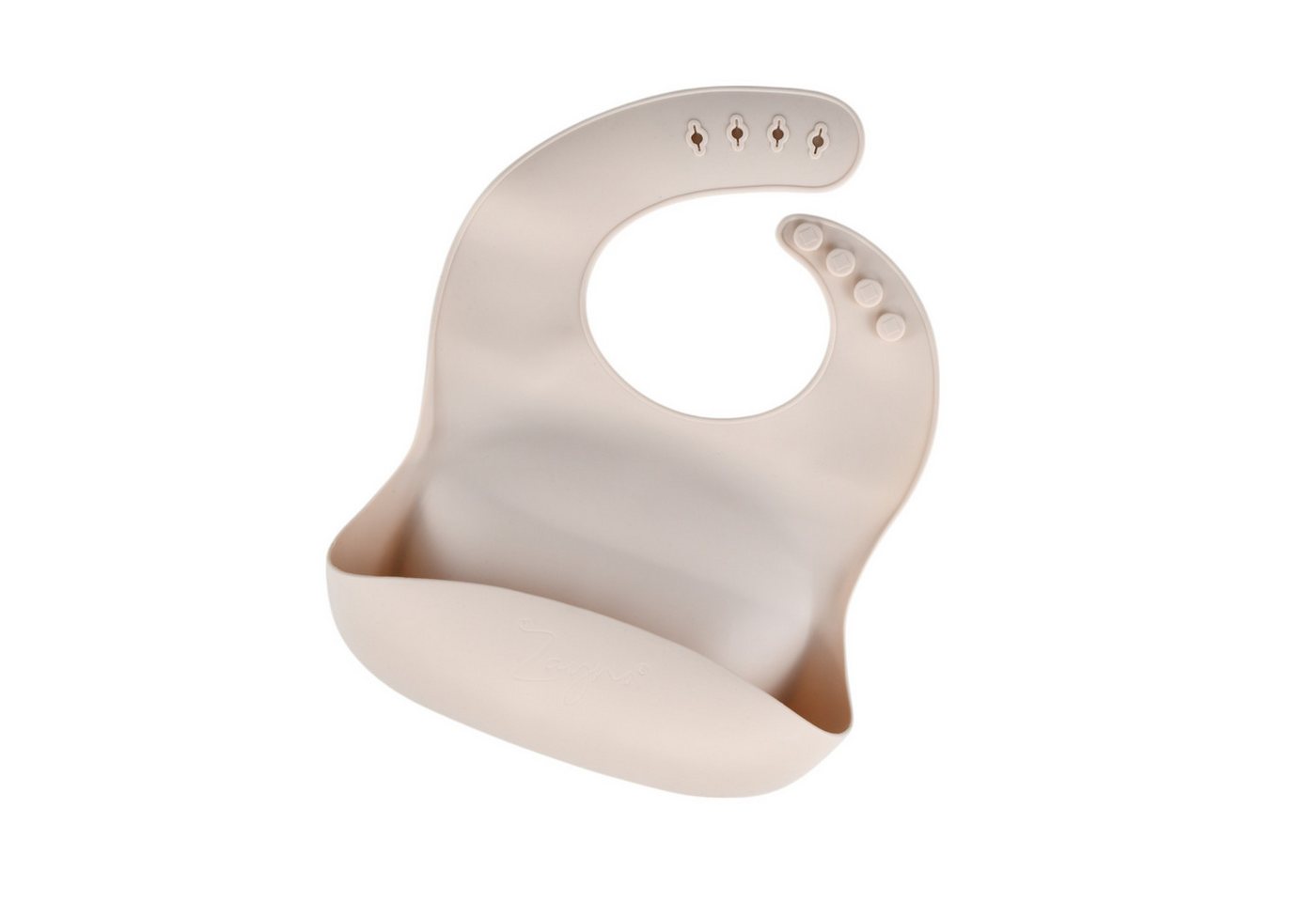 Zayno Lätzchen Silikon-Lätzchen "Tischlein Deck Dich" in Muschelbeige, (Packung, 1-St., Bequeme Passform), BPA-frei und LFGB-konform