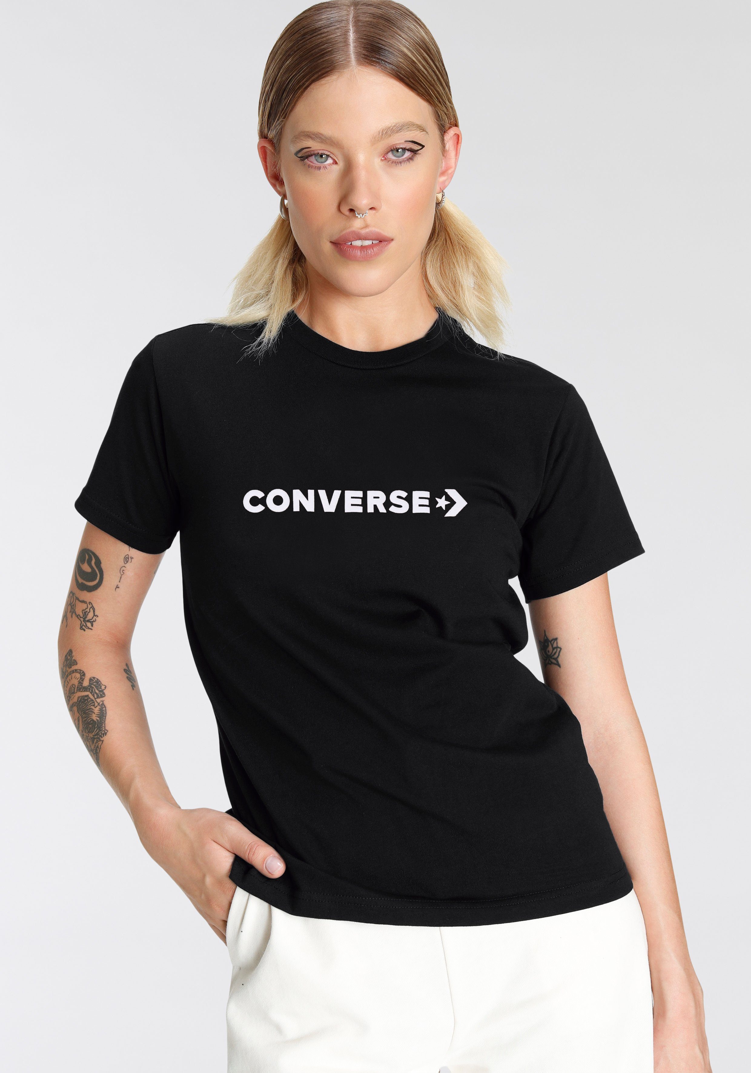 Converse T-Shirt CONVERSE Damen T-Shirt black | Sport-T-Shirts