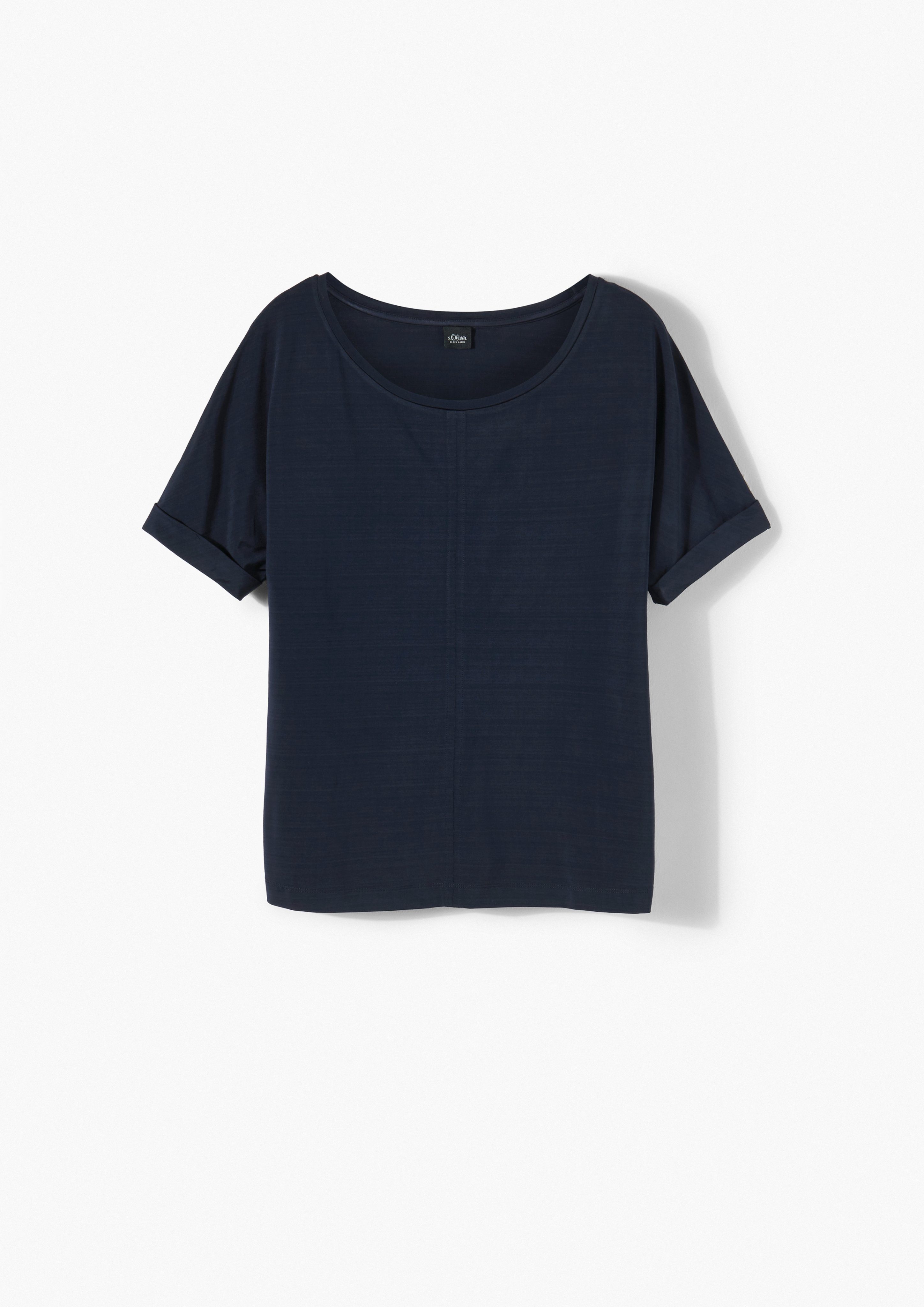 Damen Shirts s.Oliver BLACK LABEL Kurzarmshirt T-Shirt im cleanen Look (1-tlg)