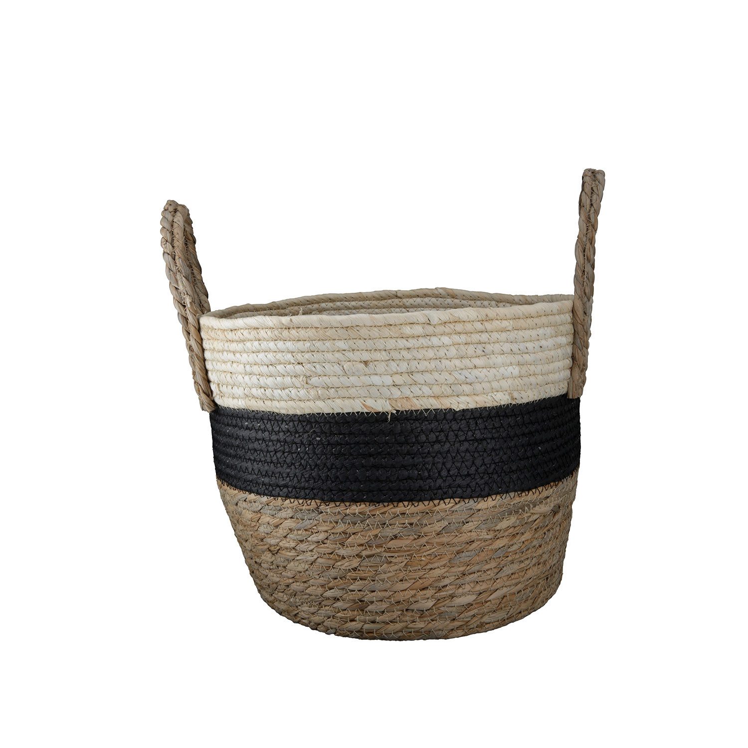 GILDE Aufbewahrungskorb 3er Set Körbe KORI - naturfarben - Seegras - Höhe 39cm x Ø 38cm (1x Korb, Aufbewahrungskorb - Tragkorb), Picknickkorb - Körbchen - Aufbewahrungskörbe - Aufbewahrungsbox