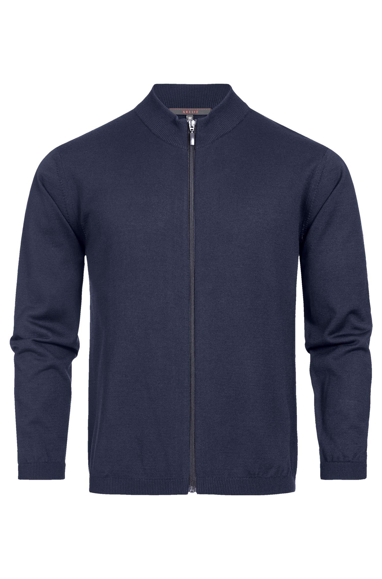 GREIFF Strickjacke Greiff STRICK Herren Strickjacke Reißverschluss Regular Dunkelblau