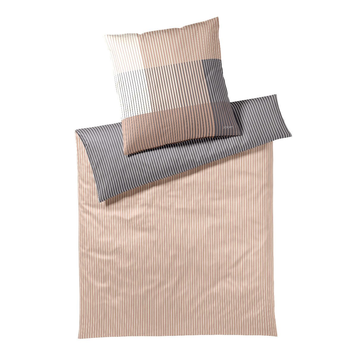 JOOP! Bettwäsche JOOP! Comfort Satin Bettwäsche Divided 4113-8 caramel Streifen 135x200, Comfort Satin, 2 teilig, Mit Reißverschluss