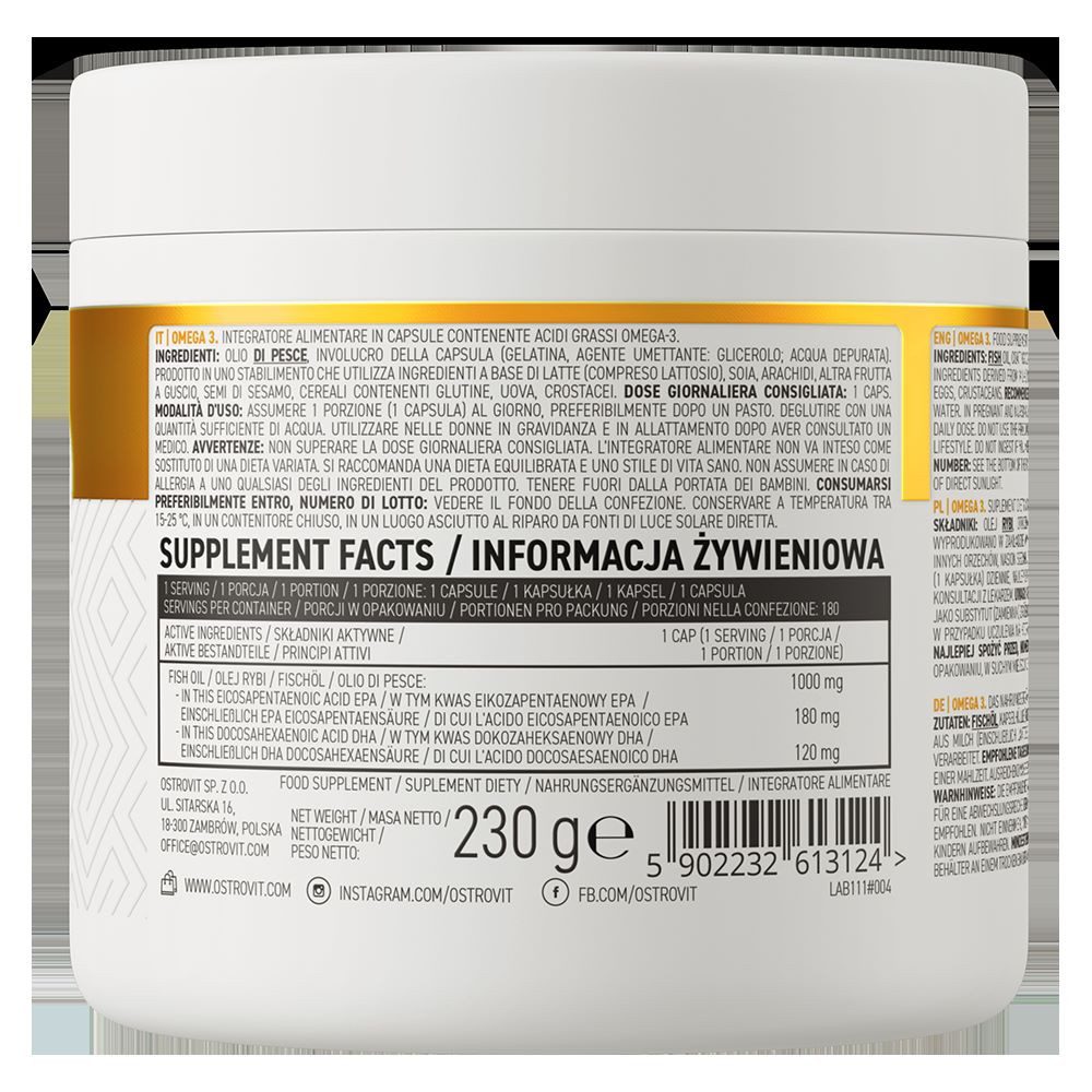 OstroVit OstroVit Omega 3 - Fischöl 180 Kapseln Kapseln, 240 g