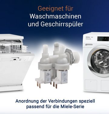 VIOKS Durchflussschalter Magnetventil Ersatz für Miele 1678013, 3-fach 90° 10,5mmØ mit Reduzierung für Waschmaschine Waschtrockner