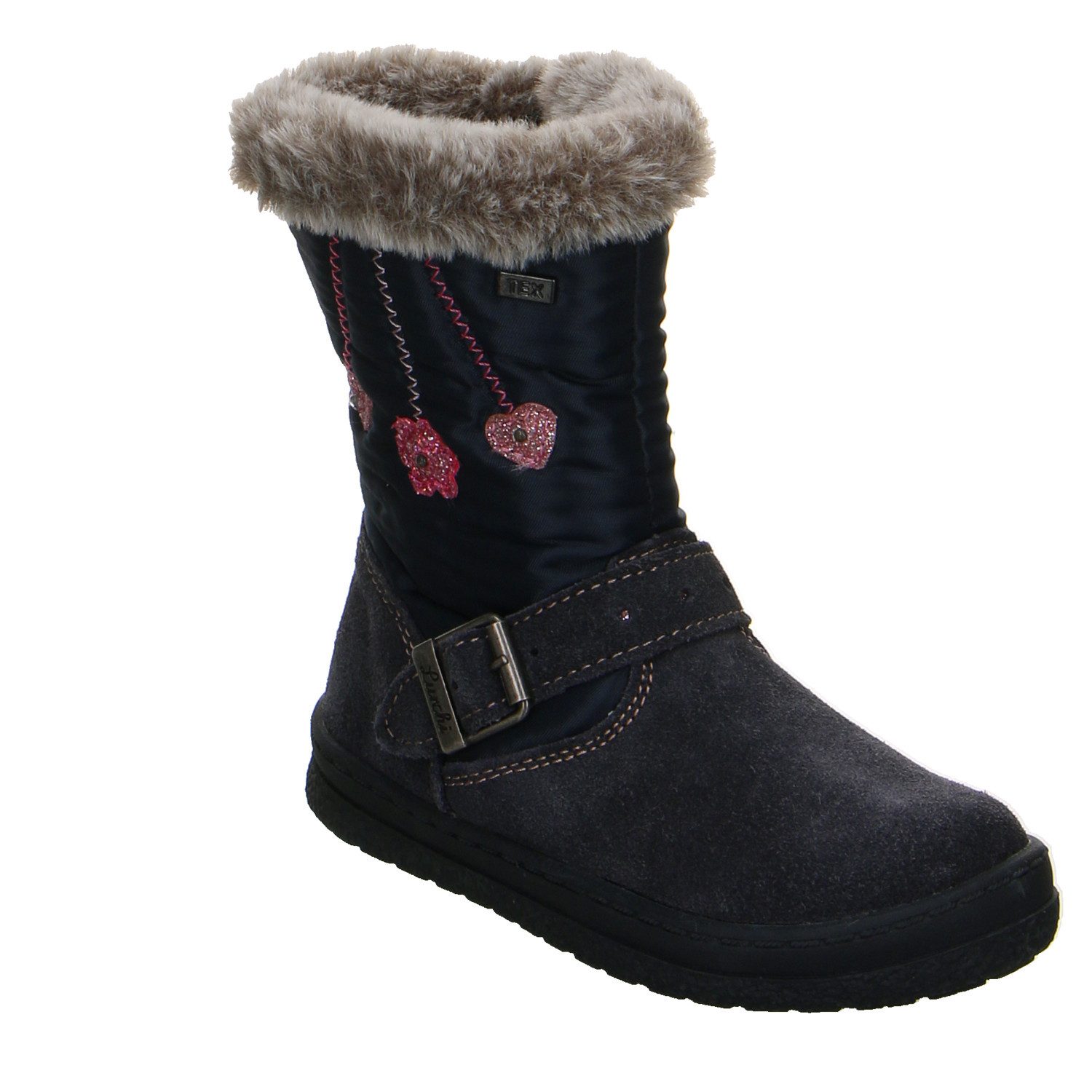 Lurchi Lurchi Velour Klettstiefel Winter Mädchen blau Winterstiefelette