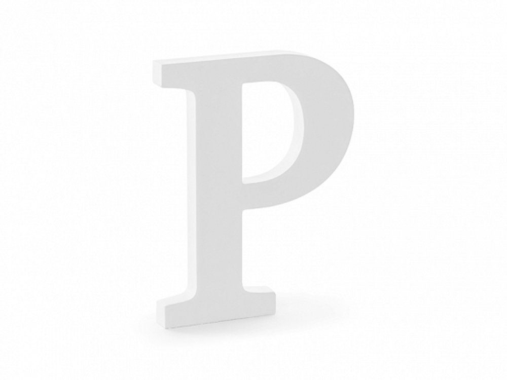 partydeco Deko-Buchstaben Holzbuchstaben, weiß, 20cm Großbuchstabe P