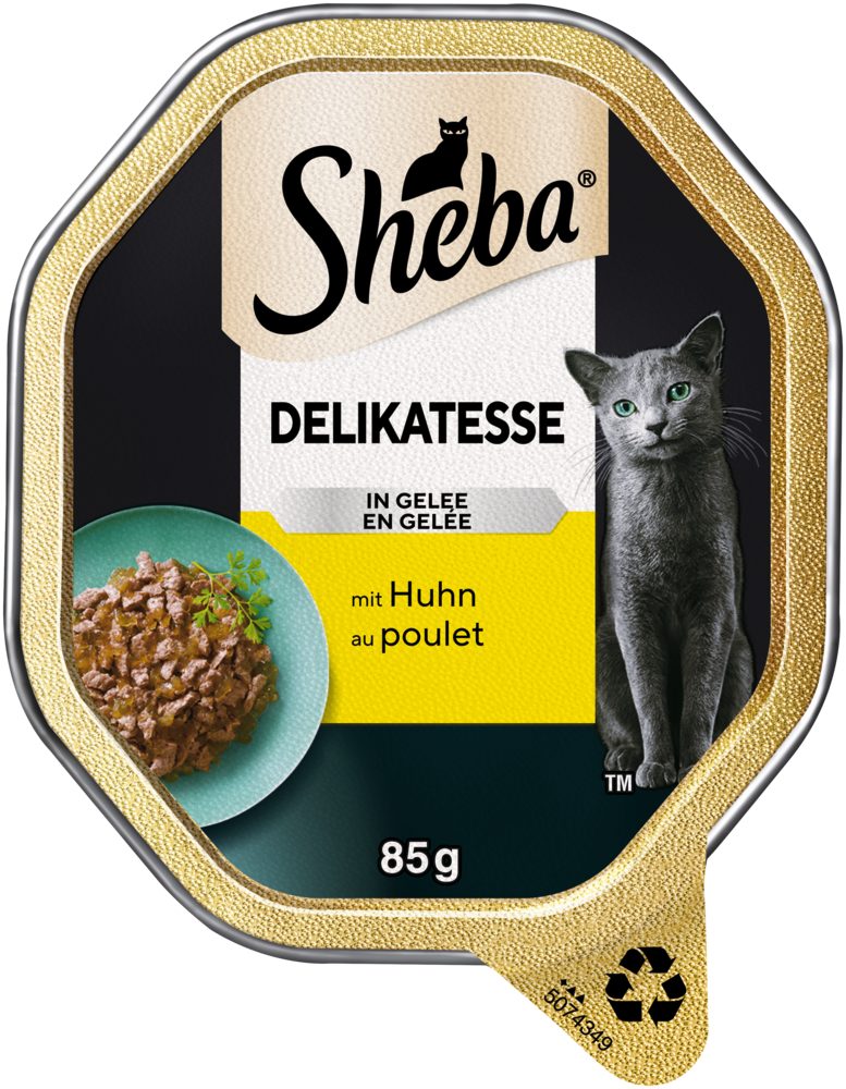 Sheba SHEBA® Schale Delikatesse in Gelee mit Huhn 2 x 11 x 85g, Nassfutter für: Katze