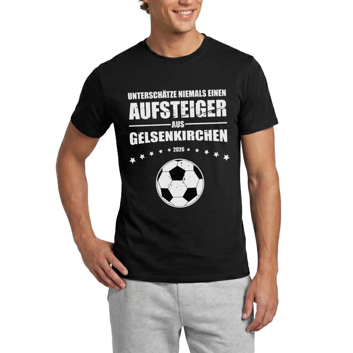 Spreadshirt T-Shirt Schalke Fans Aufsteiger Aus Gelsenkirchen Männer T-Shirt (1-tlg)