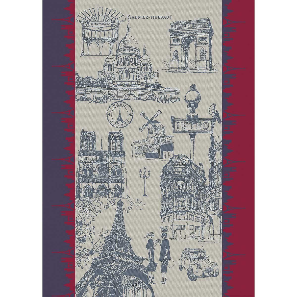 Garnier Thiebaut Geschirrtuch Geschirrtuch J'Aime Paris Tricolore 56x77 cm, (1-tlg., 1 x Geschirrtuch), jacquard-gewebt