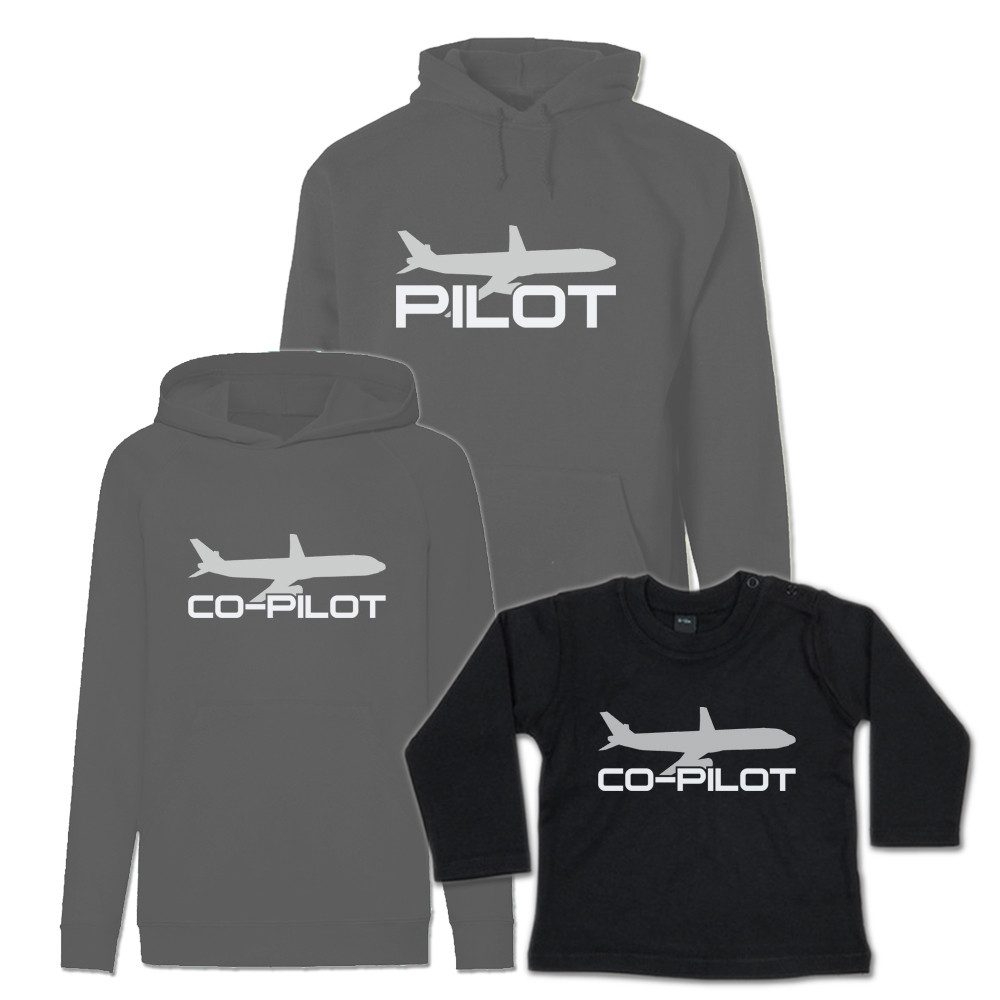 G-graphics Kapuzenpullover Pilot & Co-Pilot (Familienset, Einzelteile zum selbst zusammenstellen) Kinder & Erwachsenen-Hoodie & Baby Sweater