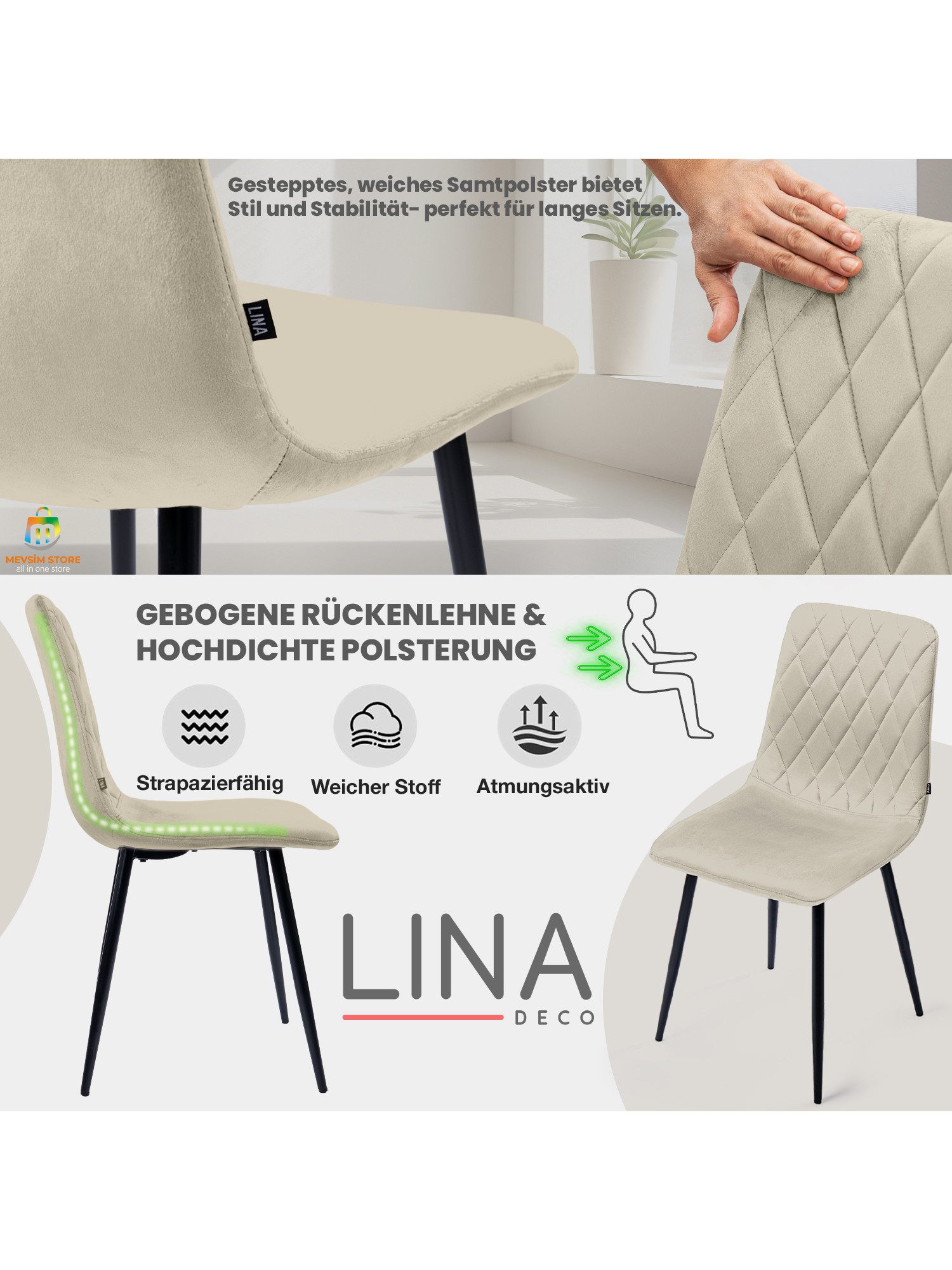 Lina® Esszimmerstuhl Elisia 2er, 4er, 6er günstig online kaufen
