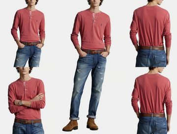 Ralph Lauren Sweatshirt POLO RALPH LAUREN GRANDFATHER SHIRT Slub Henley T-shirt Opa Sweater Sw