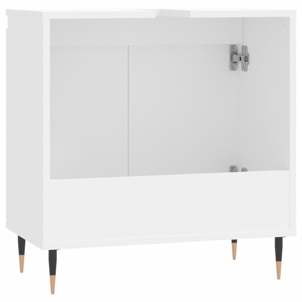 58x33x60 Badezimmerschrank cm vidaXL Holzwerkstoff (1-St) Badezimmerspiegelschrank Weiß