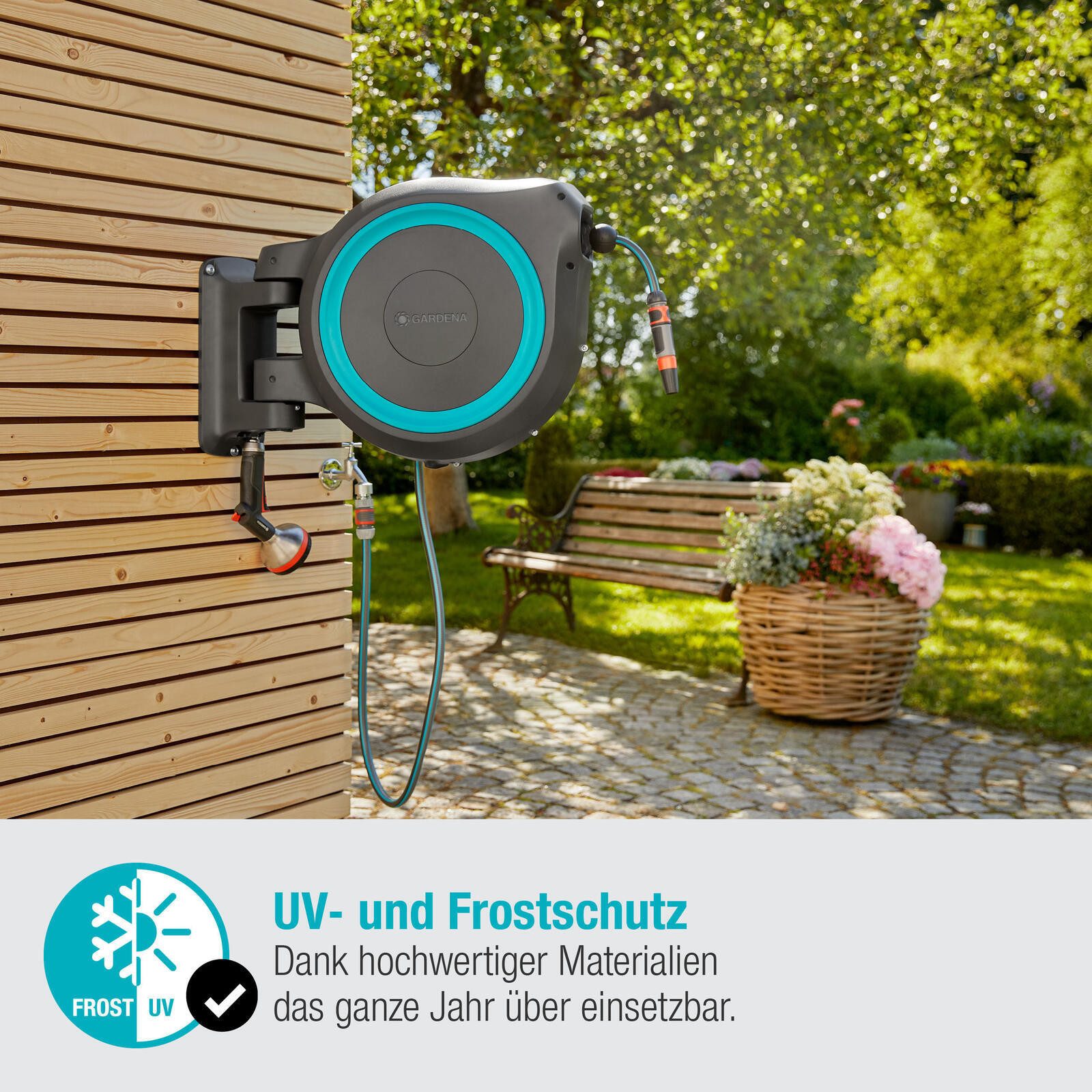 GARDENA Bewässerungssystem Gardena W.RollUp M/L 25m gr,bl