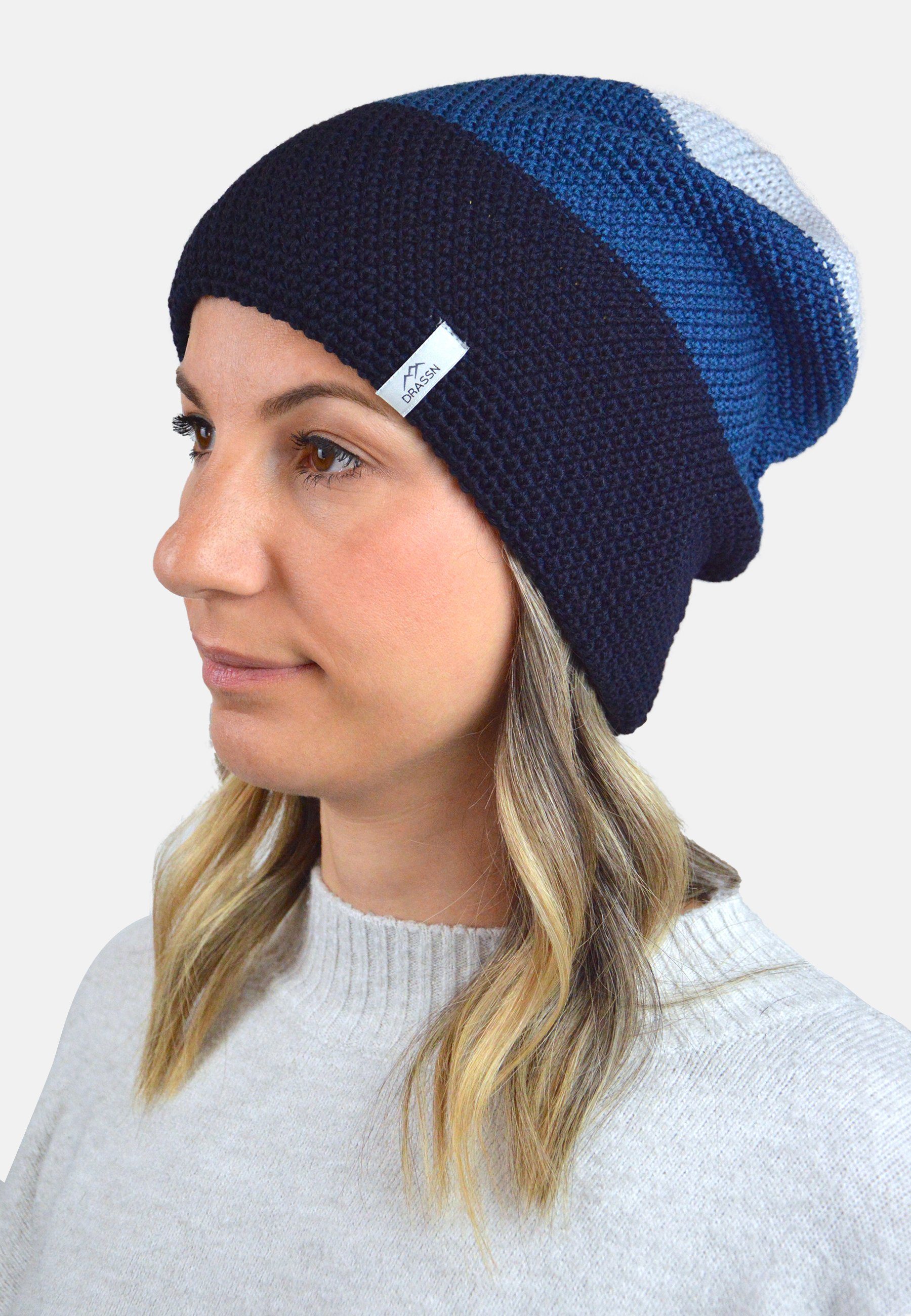 Merino IN Blau - MADE GERMANY Stück) DRASSN Beanie Leuchtenberg - Recycelt (1