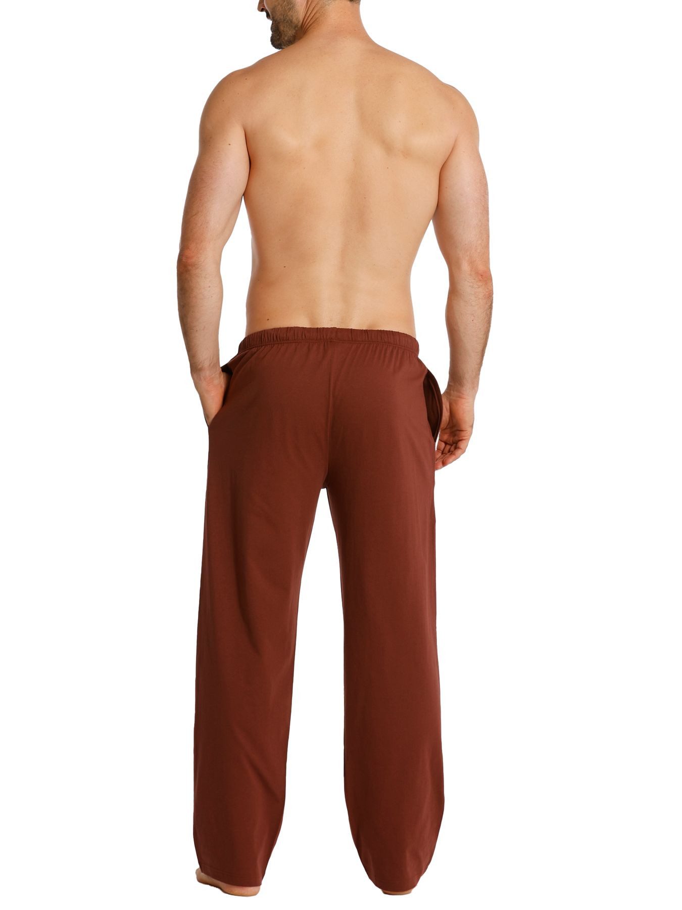 HAASIS Bodywear 1919 Pyjamahose Herren Jerseyhose 77120873-bordeaux (1-tlg) Leichte Pyjamahose, Seitentaschen, Kordel