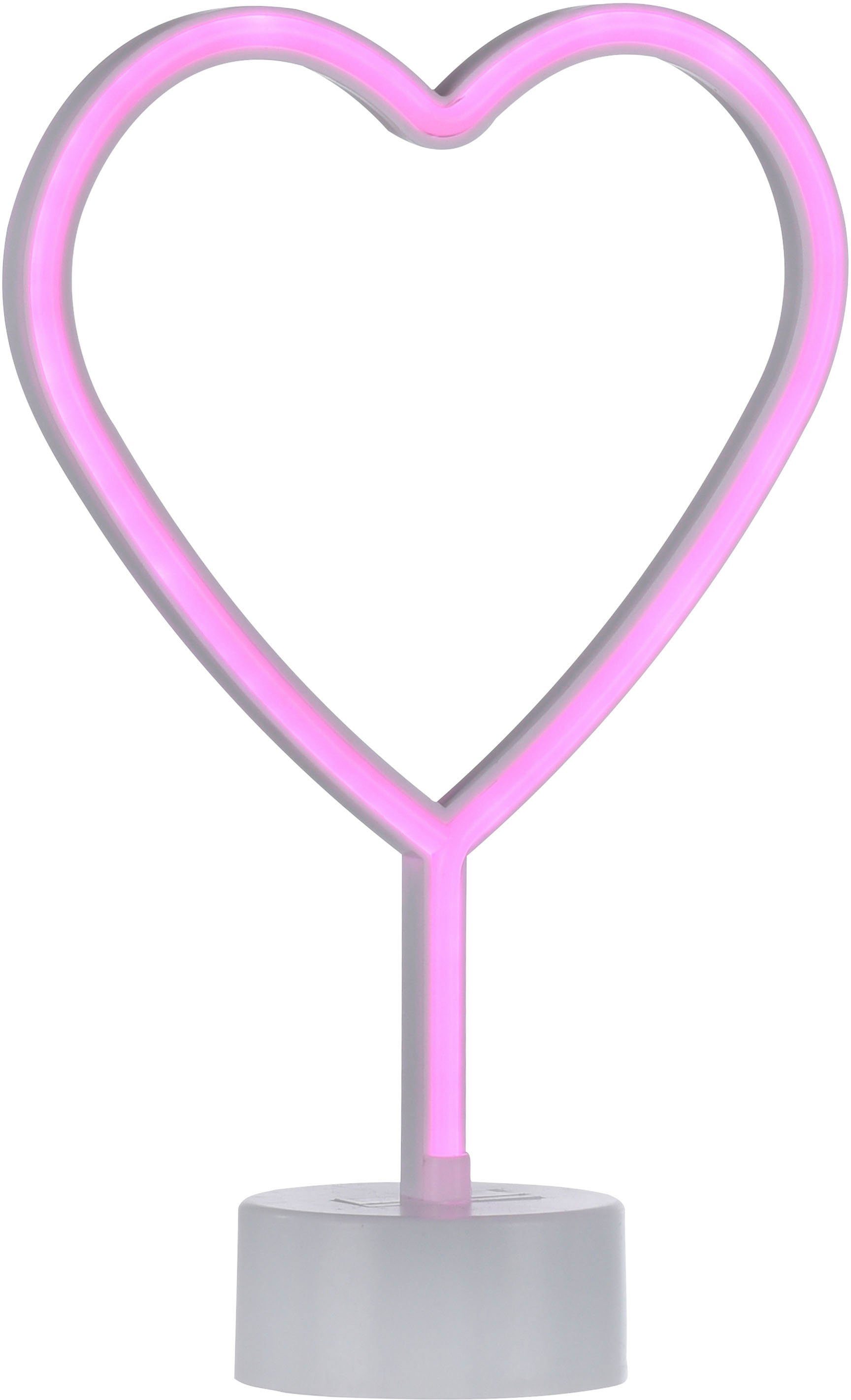 JUST LIGHT LED Wandleuchte NEON-HERZ, LED fest integriert, Warmweiß