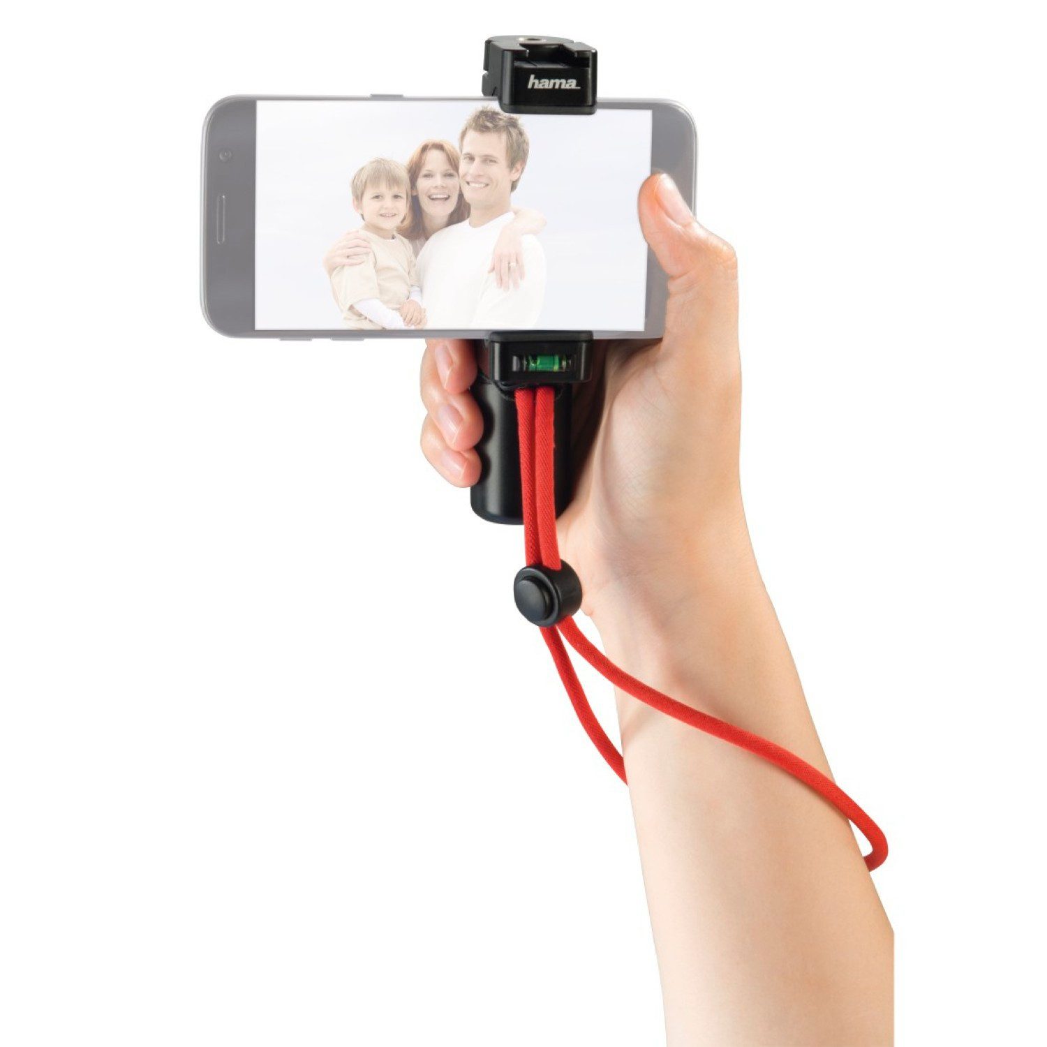 Hama Smartphone-Halterung Profi Handy Video-Halterung mit Griff, (Set, 1x Smartphone-Halterung mit Griff und Handschlaufe, Video-Halter Hand Stativ Mono-Pod Vlo – Bild 4 von 5