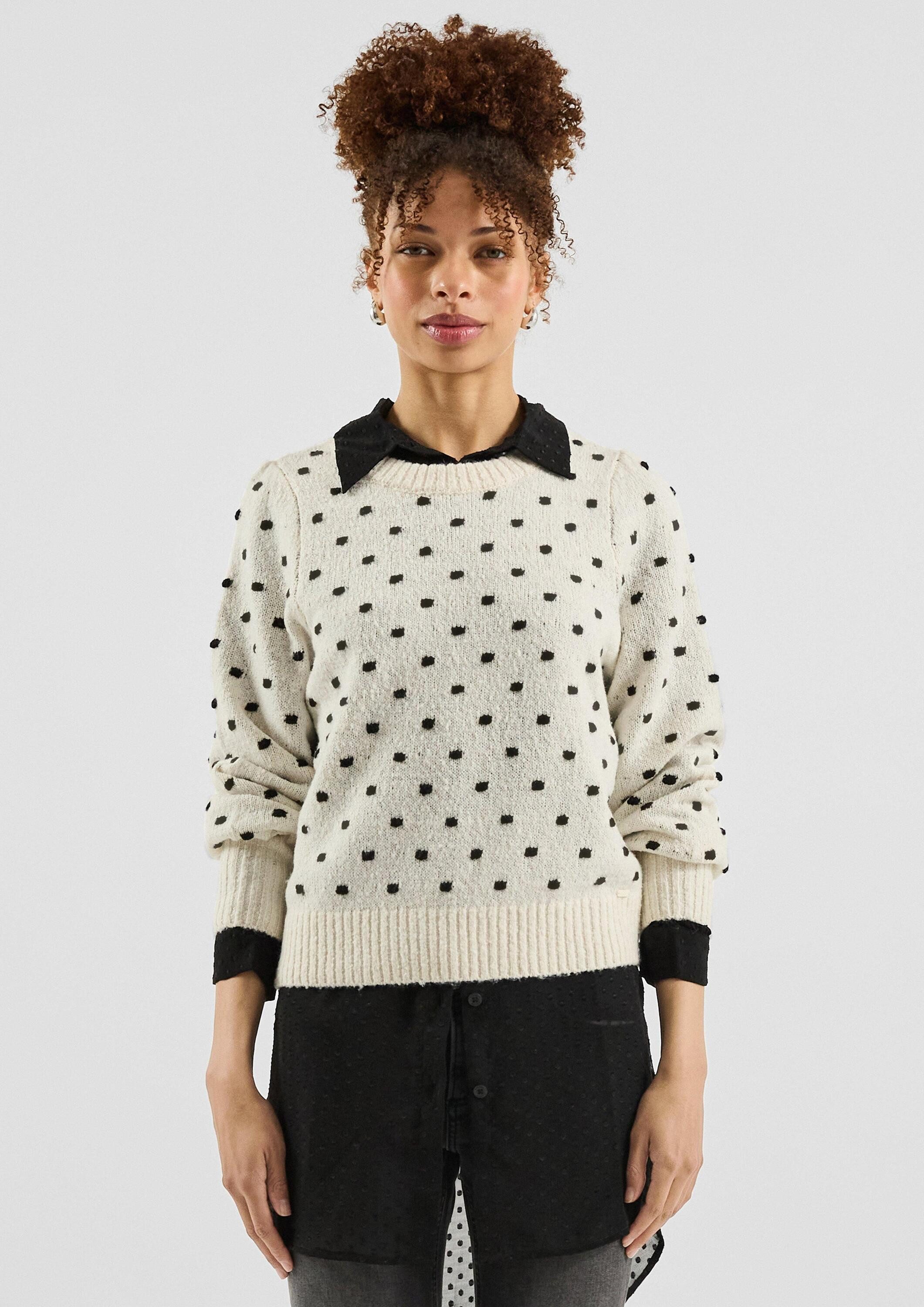 QS Longpullover Strickpullover Pullover mit Punkten günstig online kaufen