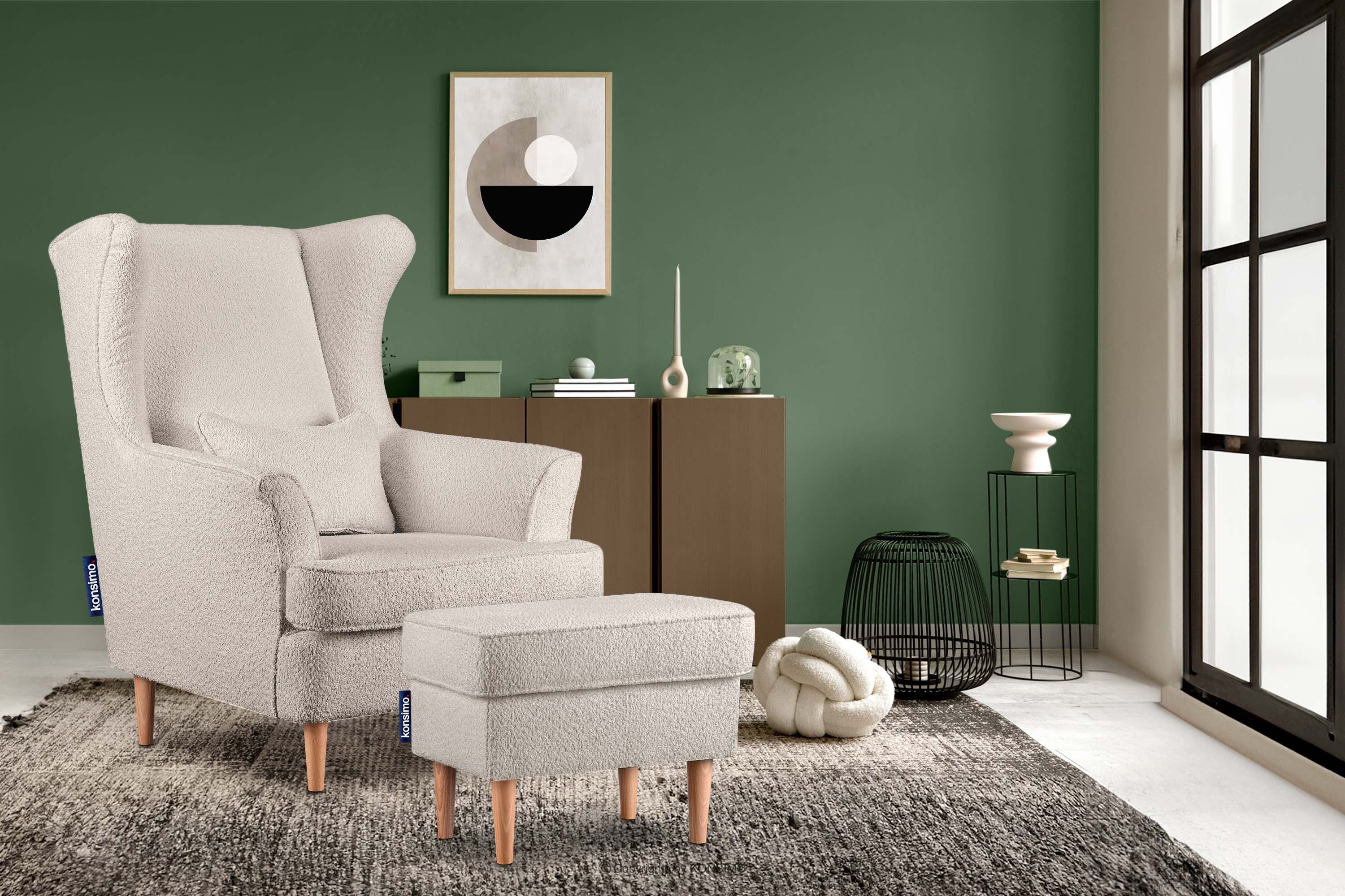 KONSIMO® Ohrensessel STRALIS Sessel, zeitloses Design günstig online kaufen