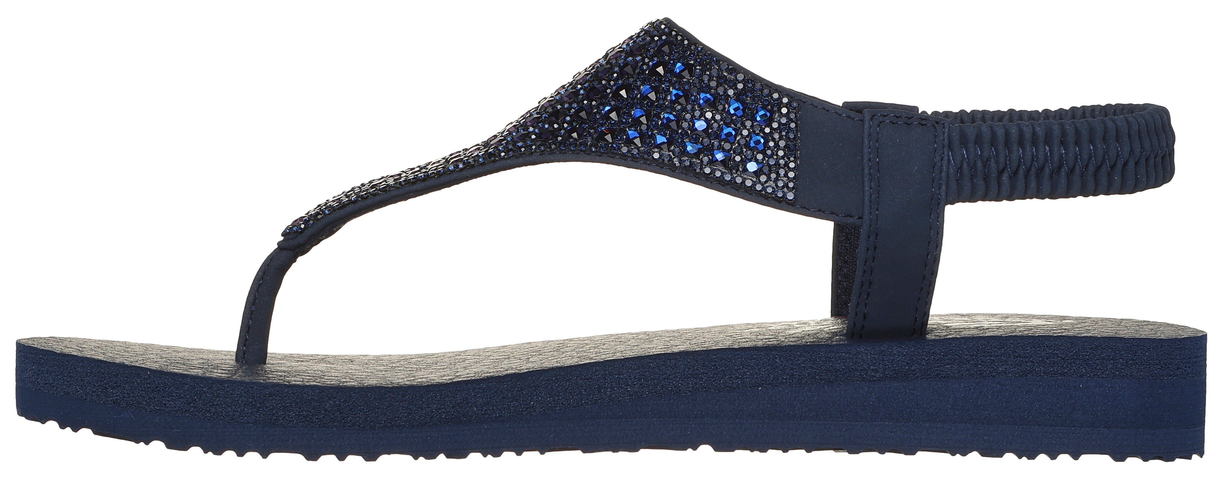 Skechers MEDITATION-ROCKSTAR Sandale, Sommerschuh, Sandalette, Riemchensandale, mit Glitzersteinen