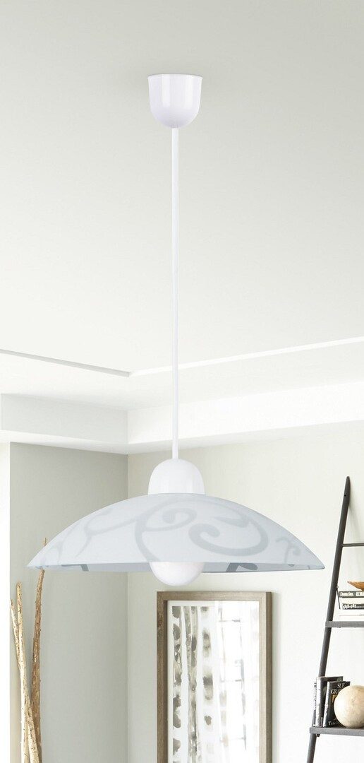 Rabalux Pendelleuchte "Scroll" Kunststoff, weiß, rund, E27, ø300mm