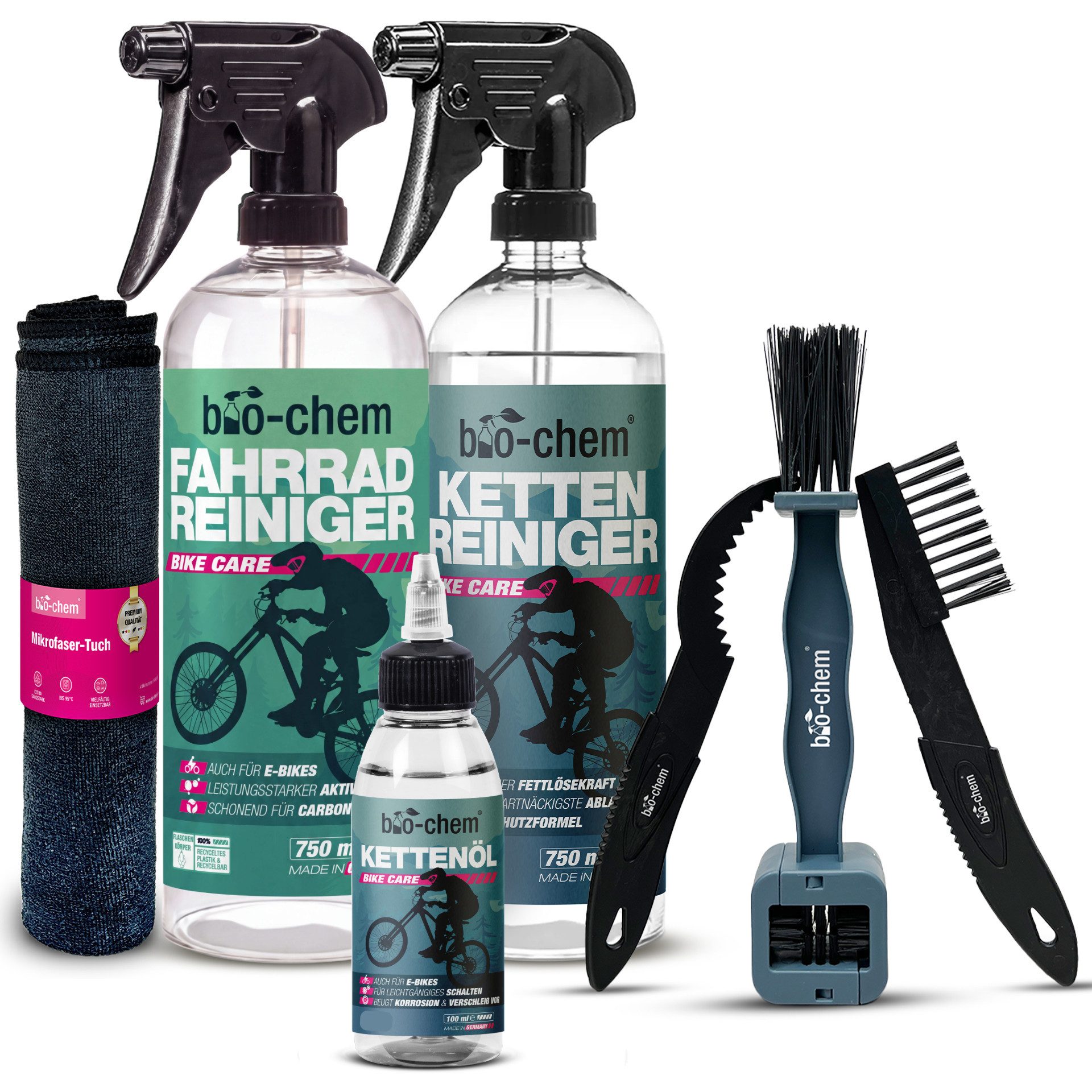 bio-chem bio-chem Fahrrad Reinigungsset – Profi-SET 7-TLG für alle Fahrräder Zweiradreiniger (Sparpaket, [- Fahrrad-Reinigung PROFI-SET 7-teilig 7-teiliges Fahrradpflege-Set)